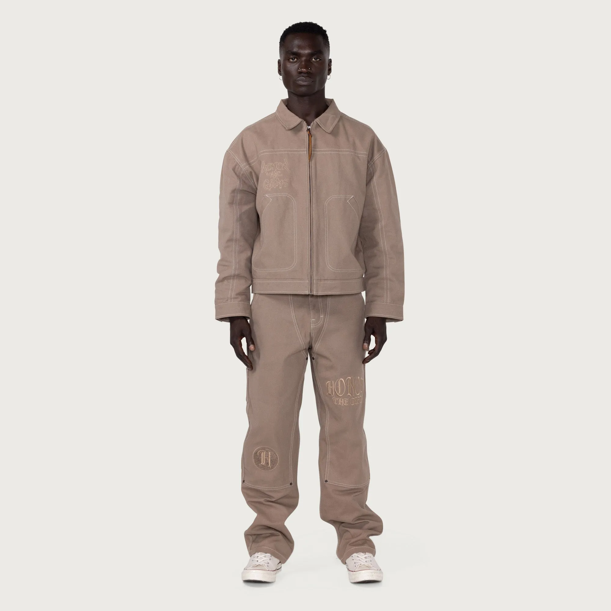 Script Carpenter Jacket - Lt. Brown sold by Honor the Gift product image thumbnail 3