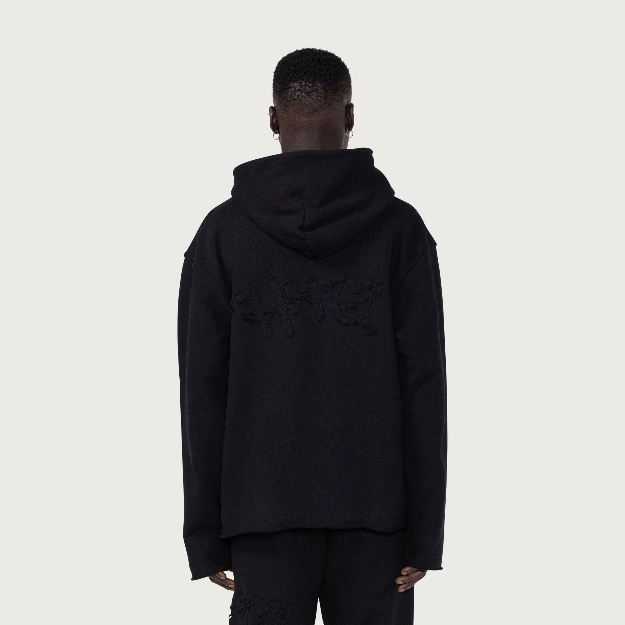 Script Embroidered Hoodie - Black sold by Honor the Gift product image thumbnail 8