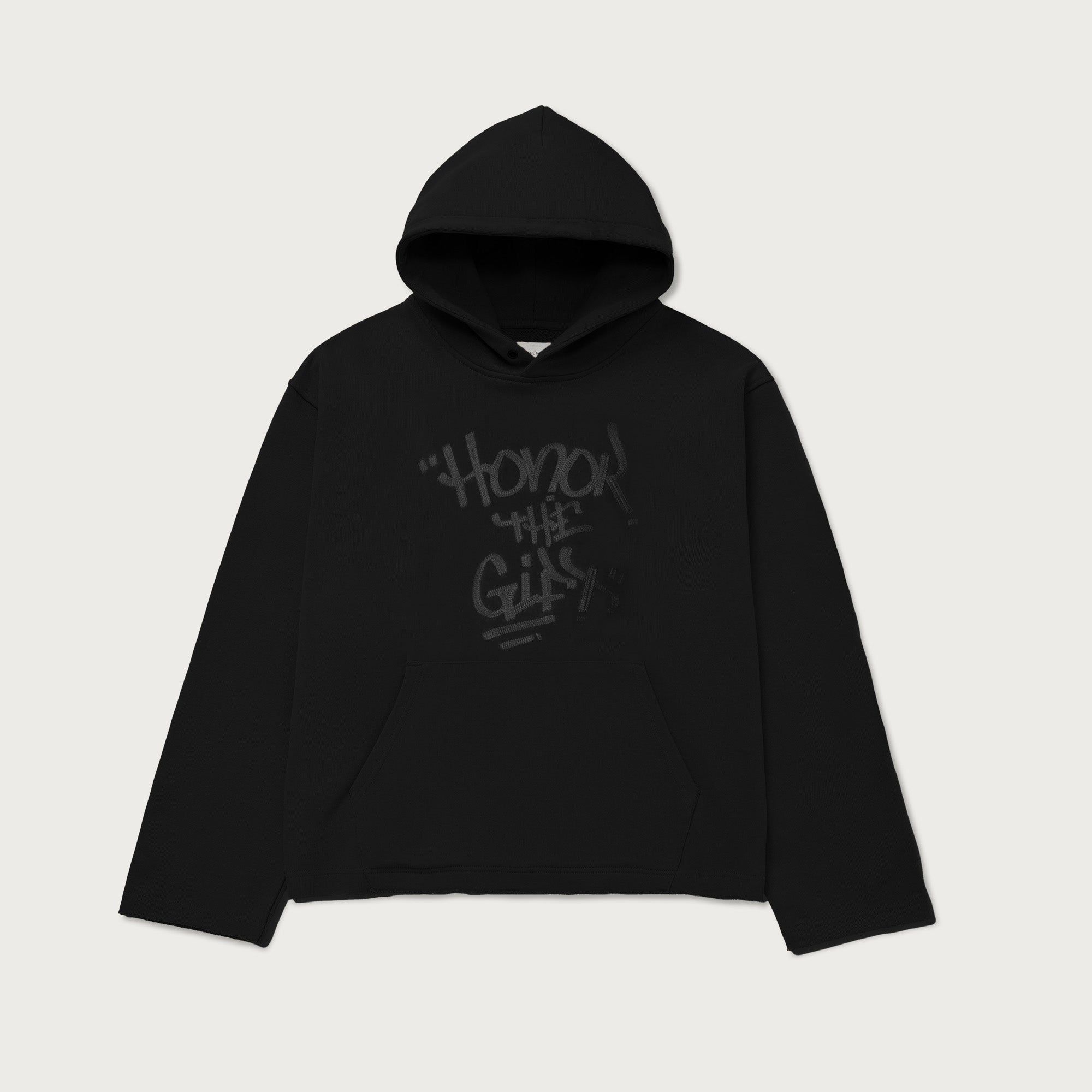 Script Embroidered Hoodie - Black sold by Honor the Gift