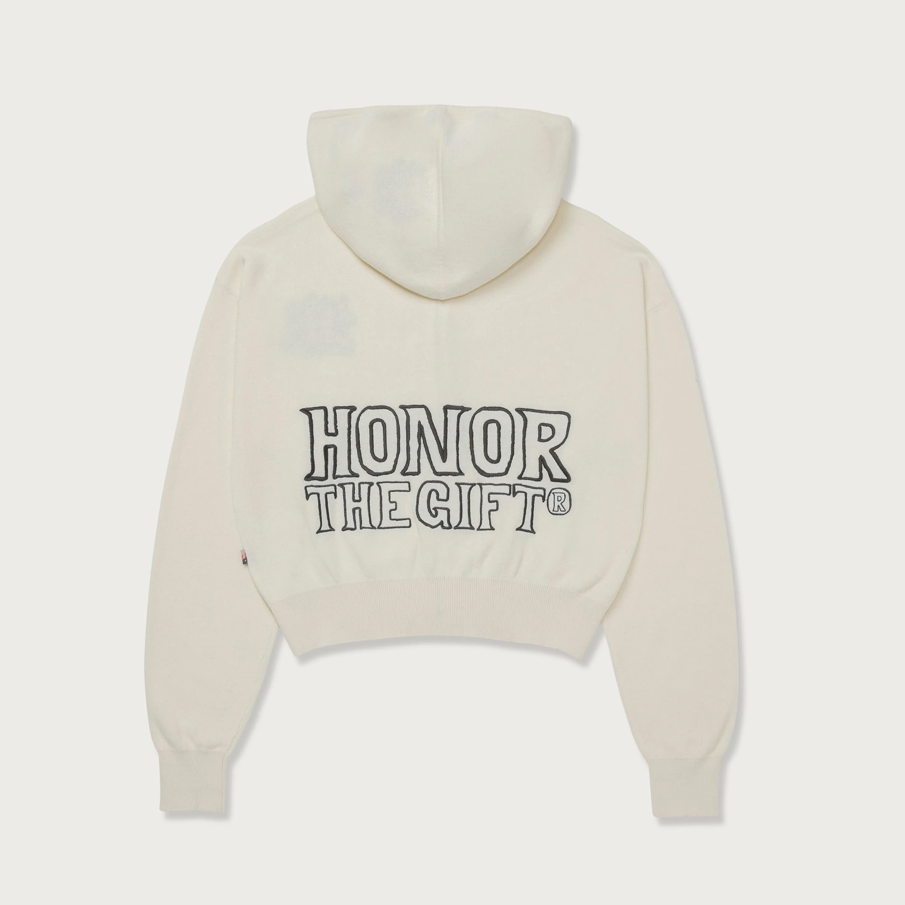 Womens HTG® Jacquard Full Zip Hoodie - Cream sold by Honor the Gift product image thumbnail 2