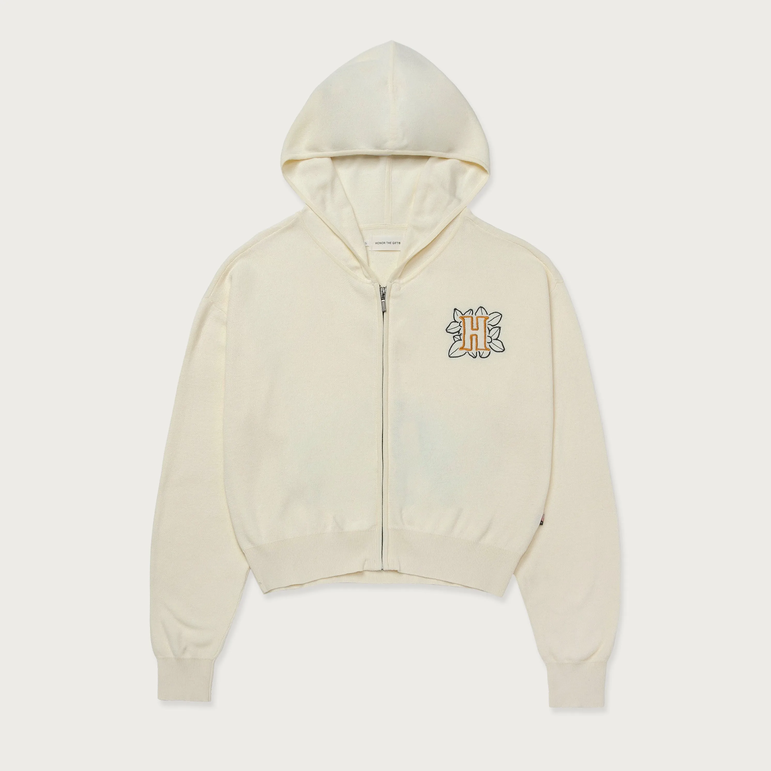 Womens HTG® Jacquard Full Zip Hoodie - Cream sold by Honor the Gift