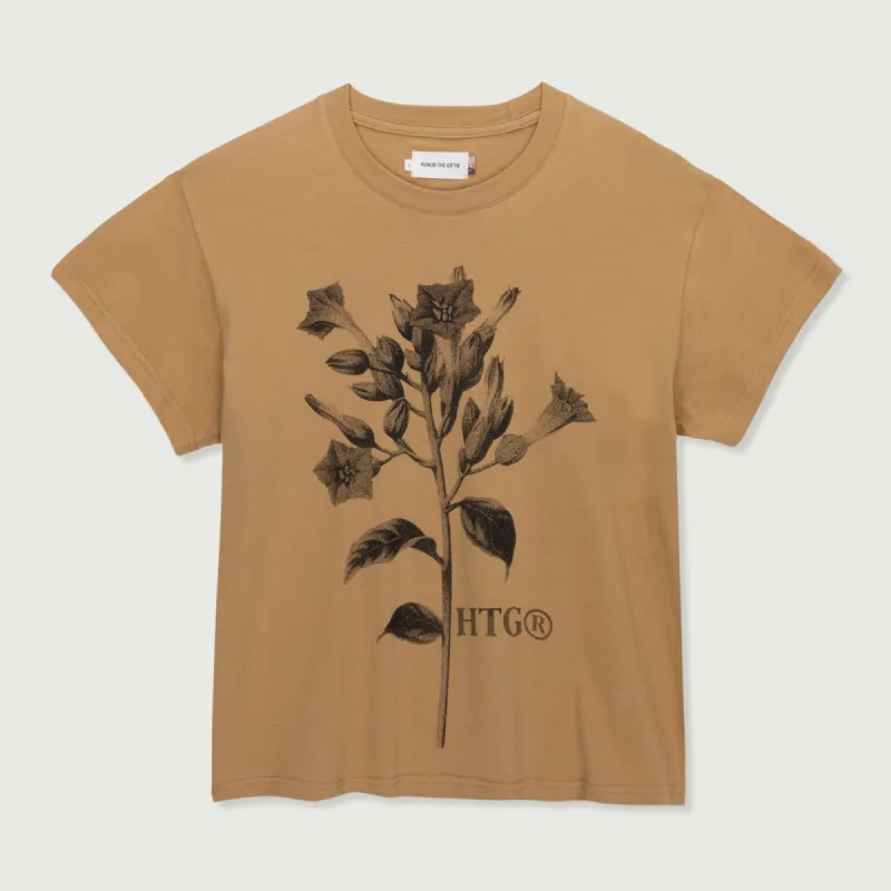 Womens Tobacco Flower T-Shirt - Tan sold by Honor the Gift