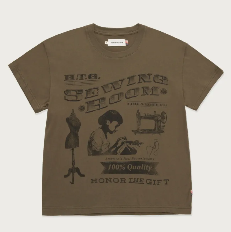 Womens Sewing Room T-Shirt - Olive made by Honor the Gift