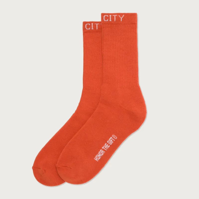 Inner City Rib Sock - Orange made by Honor the Gift
