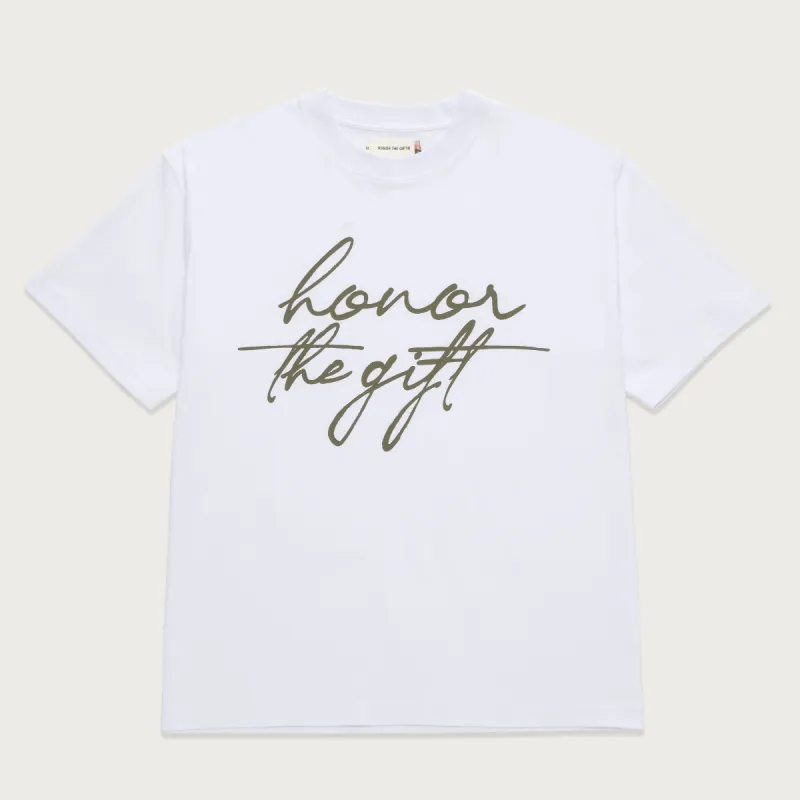 HTG® Script T-Shirt - White sold by Honor the Gift