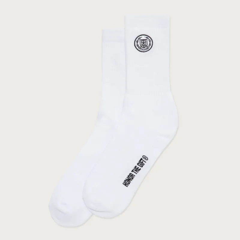 Crest Rib Sock - White sold by Honor the Gift
