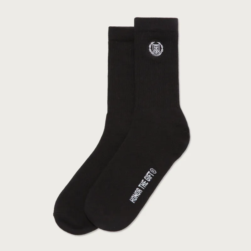 Crest Rib Sock - Black sold by Honor the Gift