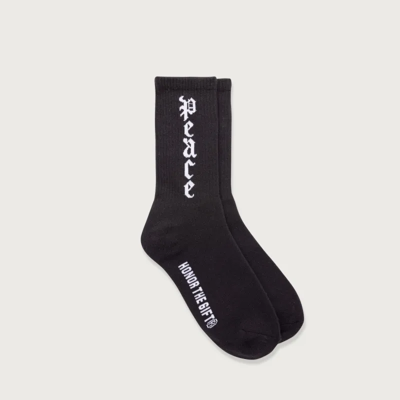 Peace Sock - Black sold by Honor the Gift