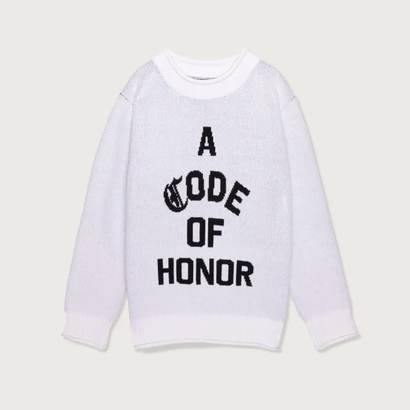 Code Of Honor Sweater - White sold by Honor the Gift