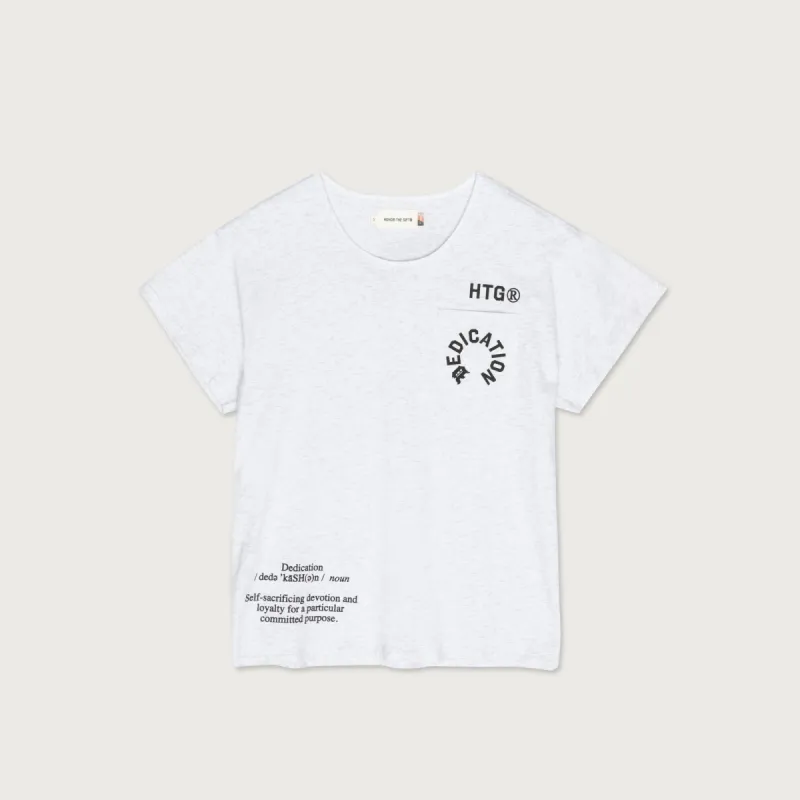 Womens Dedication T-Shirt - Lt Heather sold by Honor the Gift