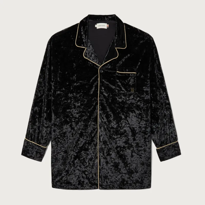 Womens Velvet PJ Shirt - Black sold by Honor the Gift