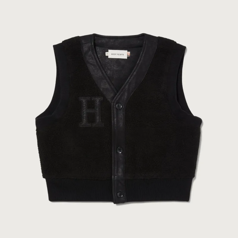 Womens Bonded Vegan Leather Vest - Black sold by Honor the Gift