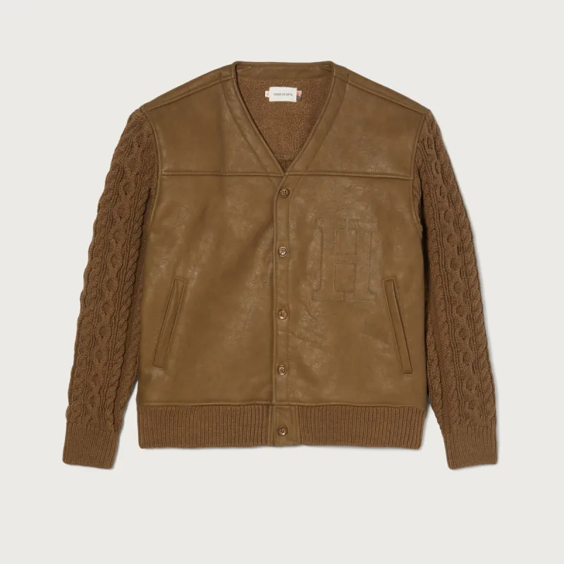 Vegan Leather Cardigan - Olive sold by Honor the Gift