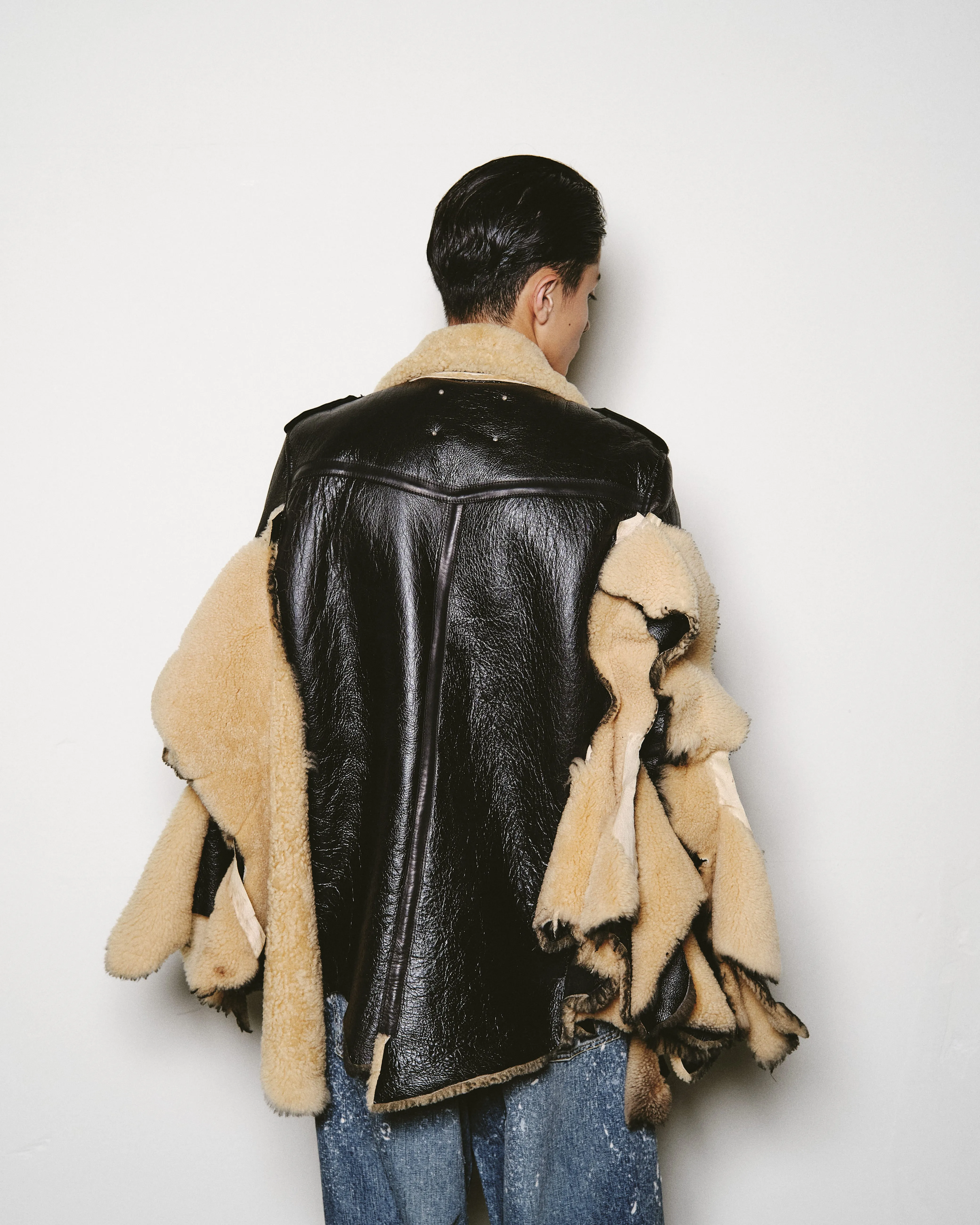SHEARLING LEATHER BIKER'S JACKET sold by Sugar Hill Tokyo product image thumbnail 5