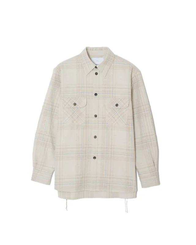 JAZZ NEP OMBRE PLAID ELBOW PATCH BLOUSE sold by Sugar Hill Tokyo