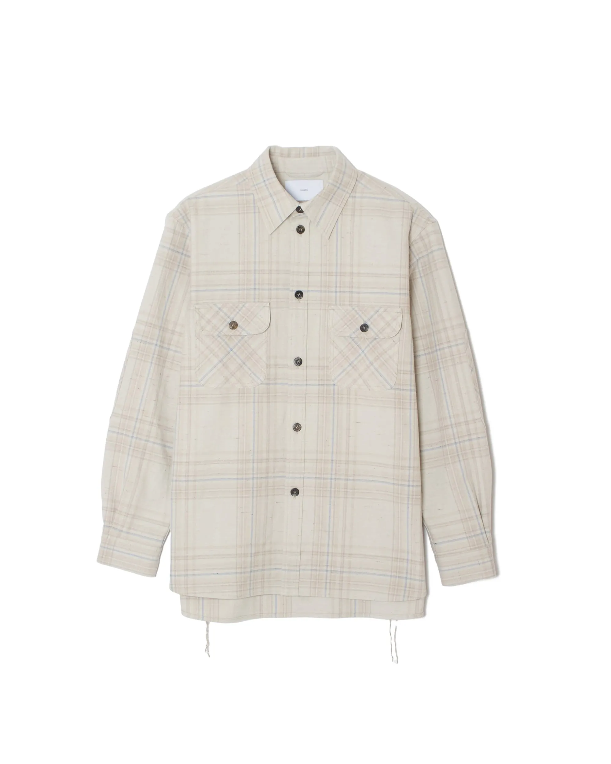 JAZZ NEP OMBRE PLAID ELBOW PATCH BLOUSE sold by Sugar Hill Tokyo