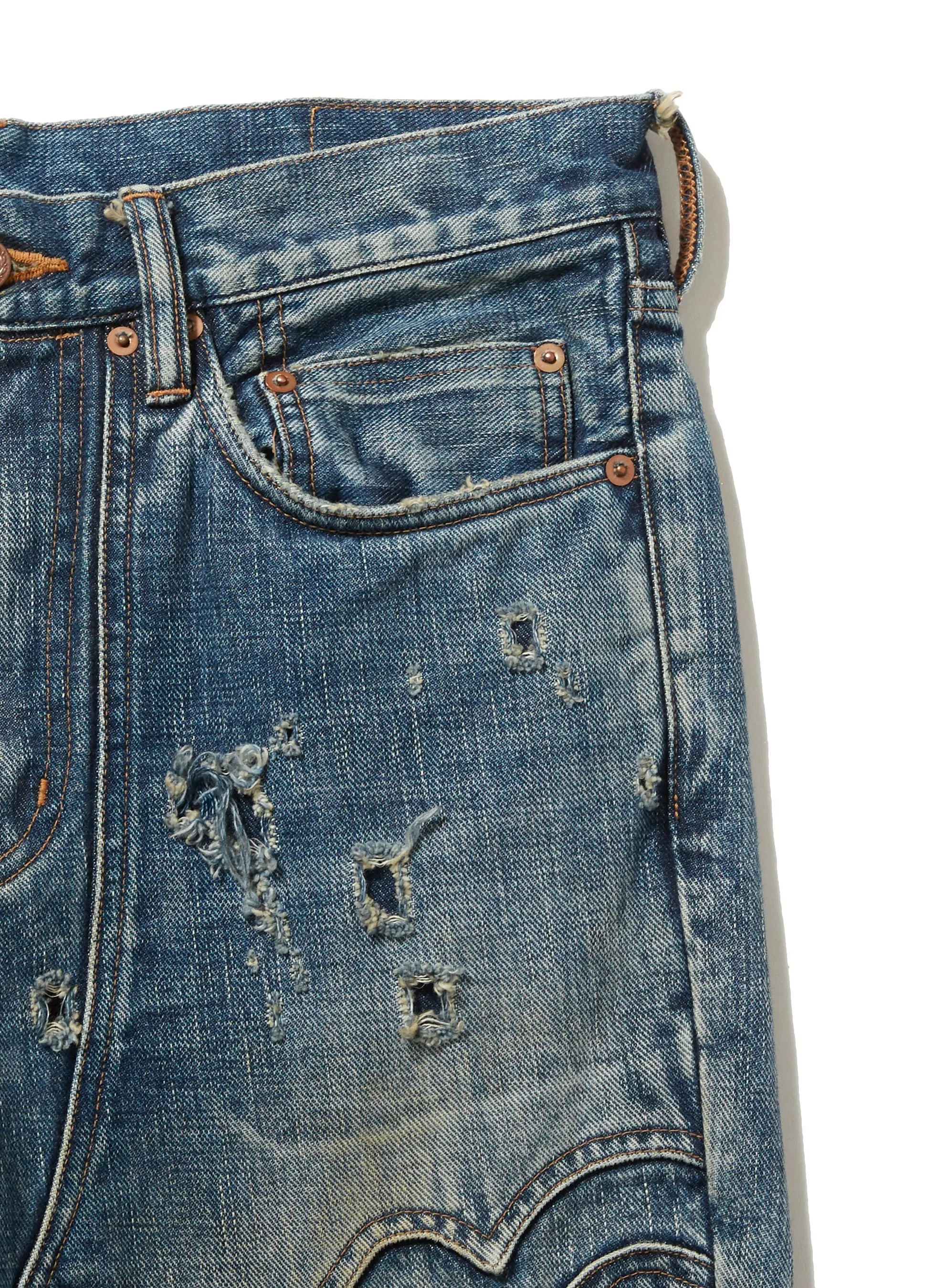 FADED MODERN WESTERN DENIM FLARED TROUSERS sold by Sugar Hill Tokyo product image thumbnail 4