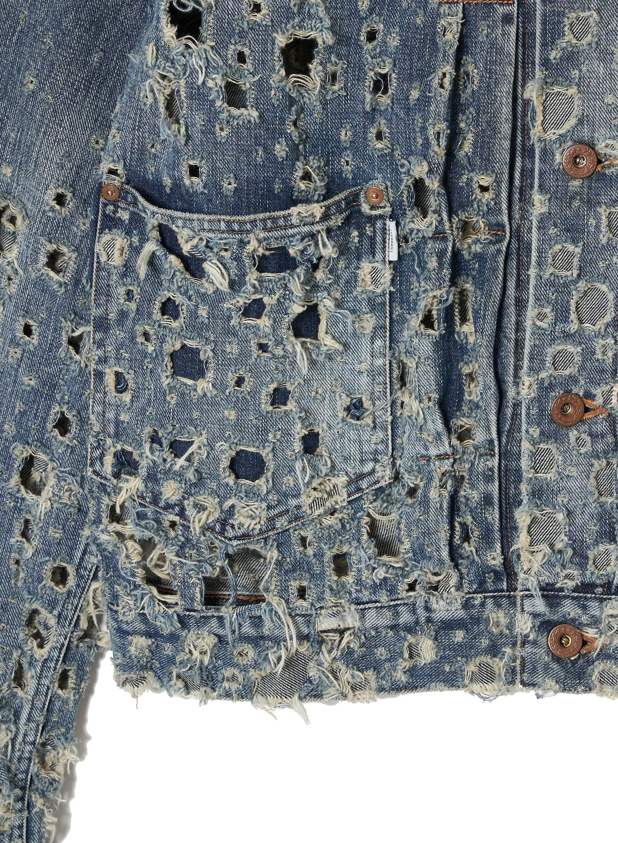 CRASHED MODERN DENIM JACKET sold by Sugar Hill Tokyo product image thumbnail 4
