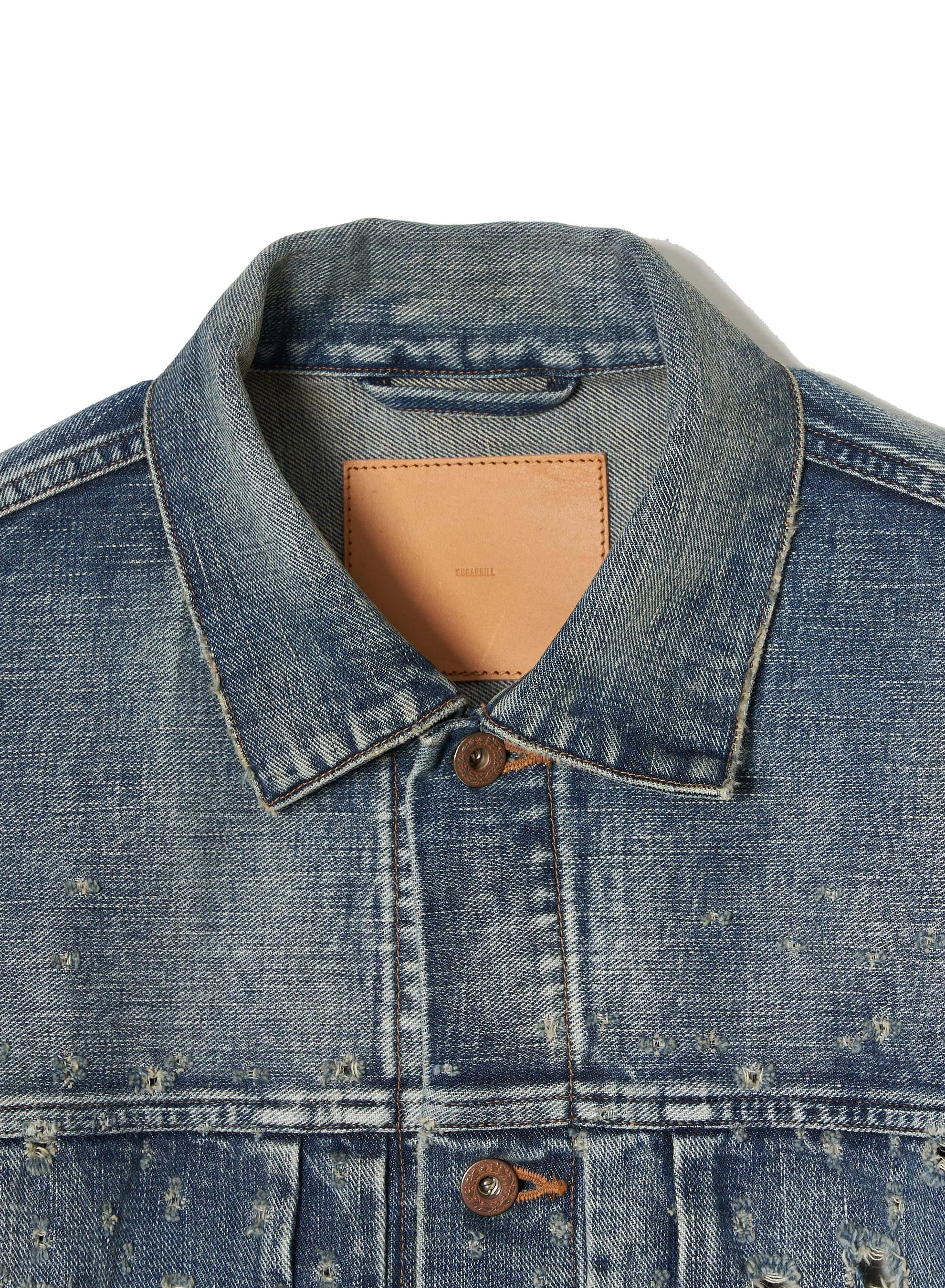 CRASHED MODERN DENIM JACKET sold by Sugar Hill Tokyo product image thumbnail 3