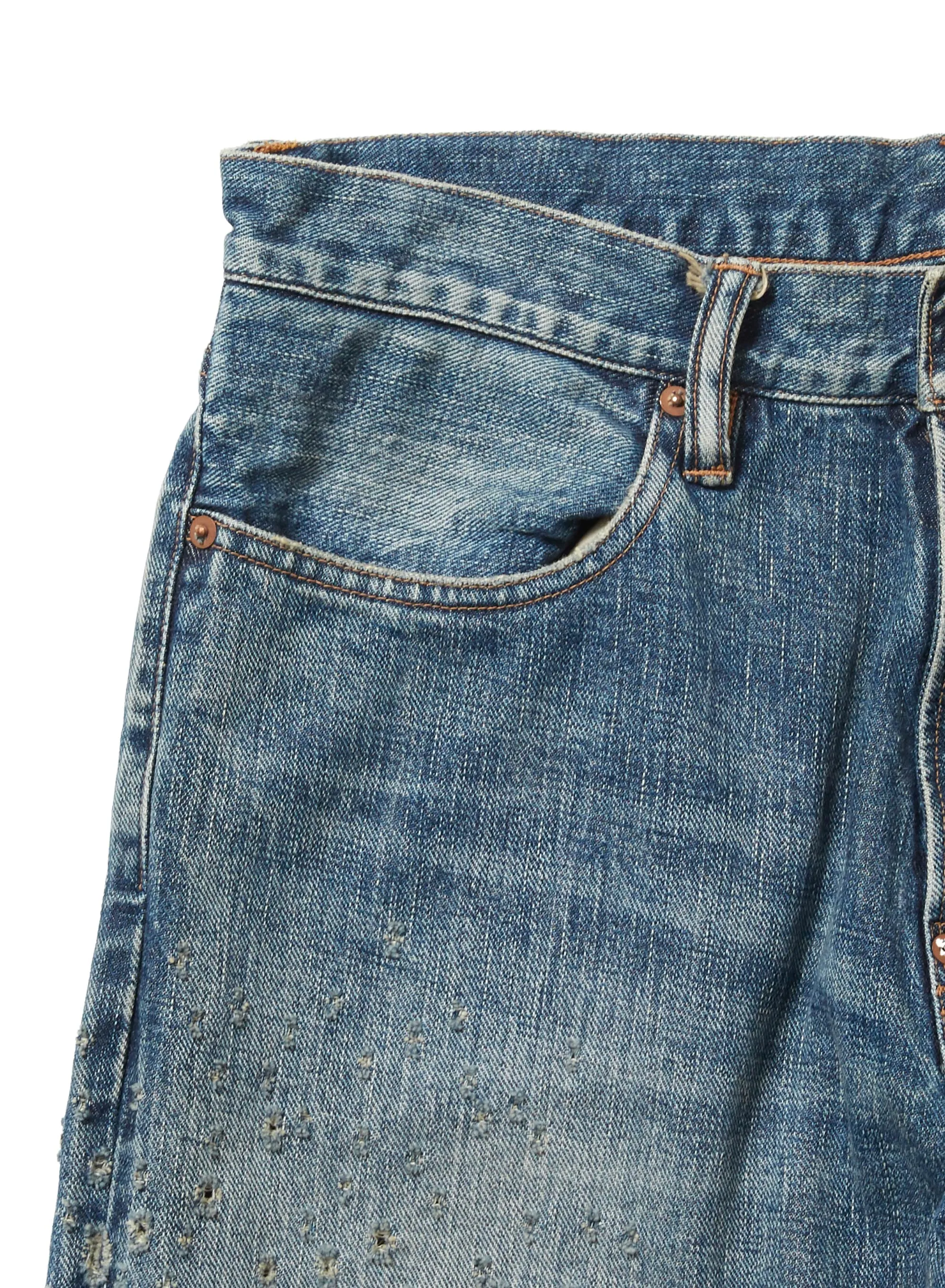 CRASHED MODERN DENIM REGULAR TROUSERS sold by Sugar Hill Tokyo product image thumbnail 3