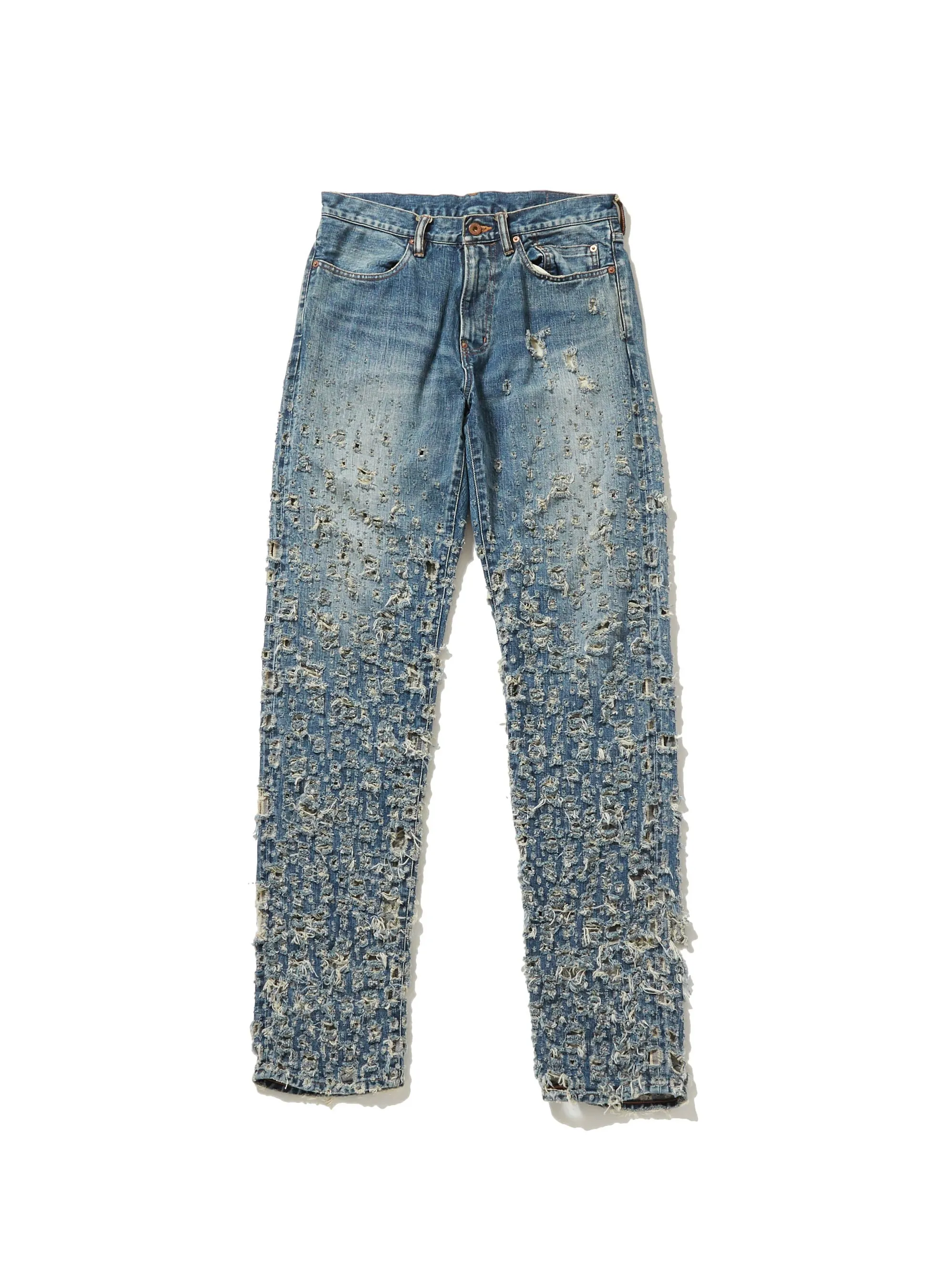 CRASHED MODERN DENIM REGULAR TROUSERS sold by Sugar Hill Tokyo