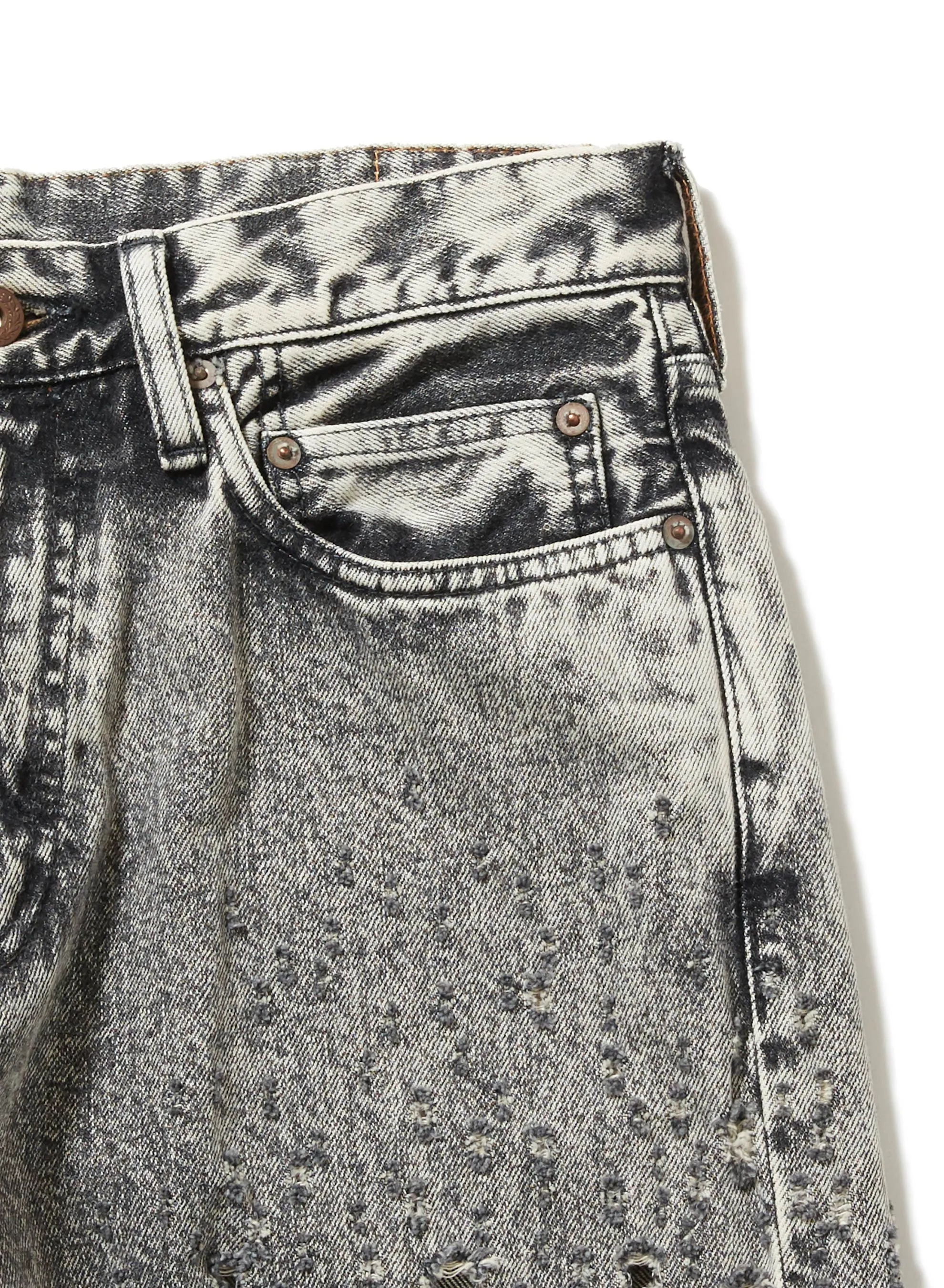 CRASHED BLACK MODERN DENIM REGULAR TROUSERS sold by Sugar Hill Tokyo product image thumbnail 4