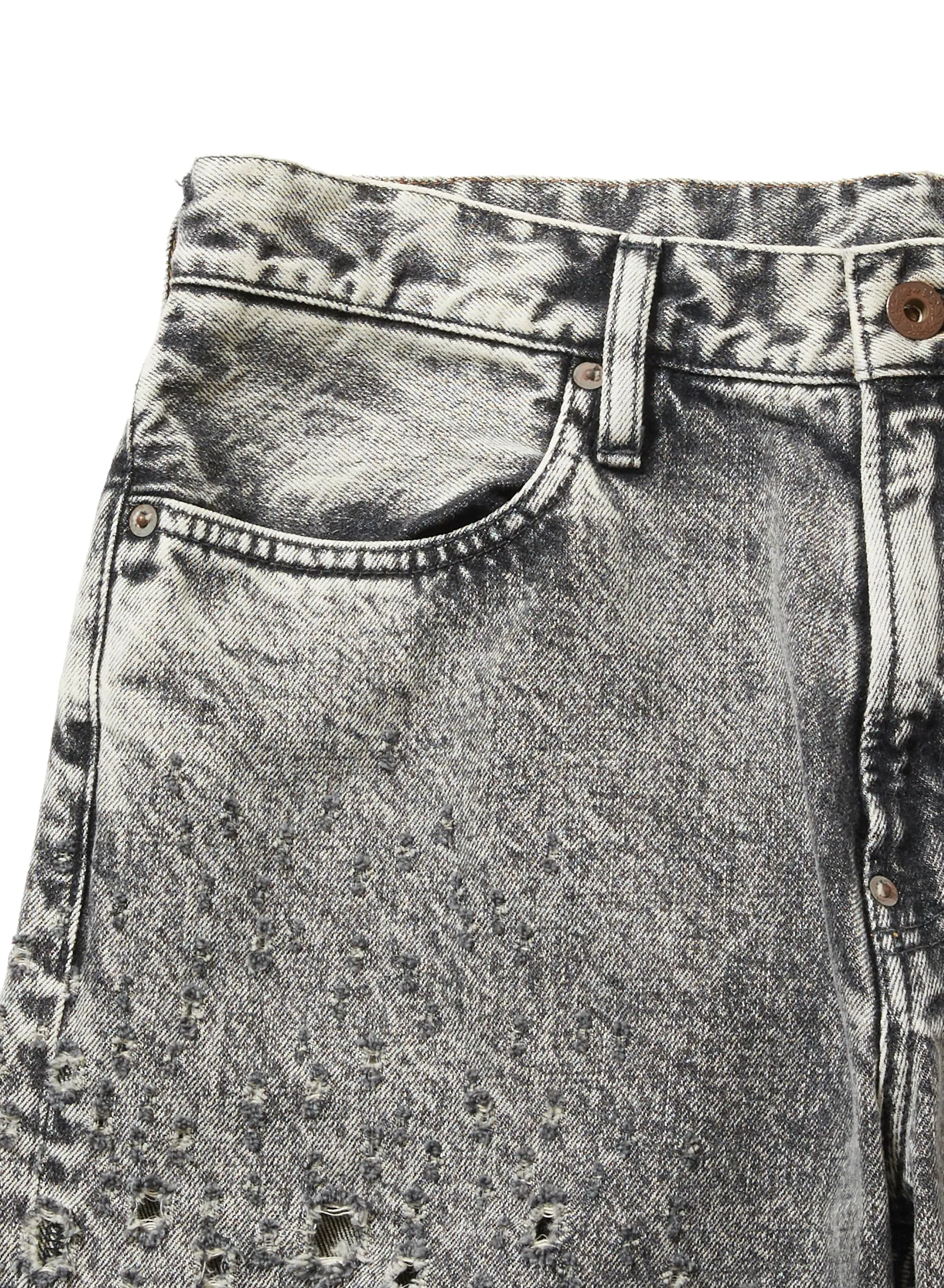 CRASHED BLACK MODERN DENIM REGULAR TROUSERS sold by Sugar Hill Tokyo product image thumbnail 3