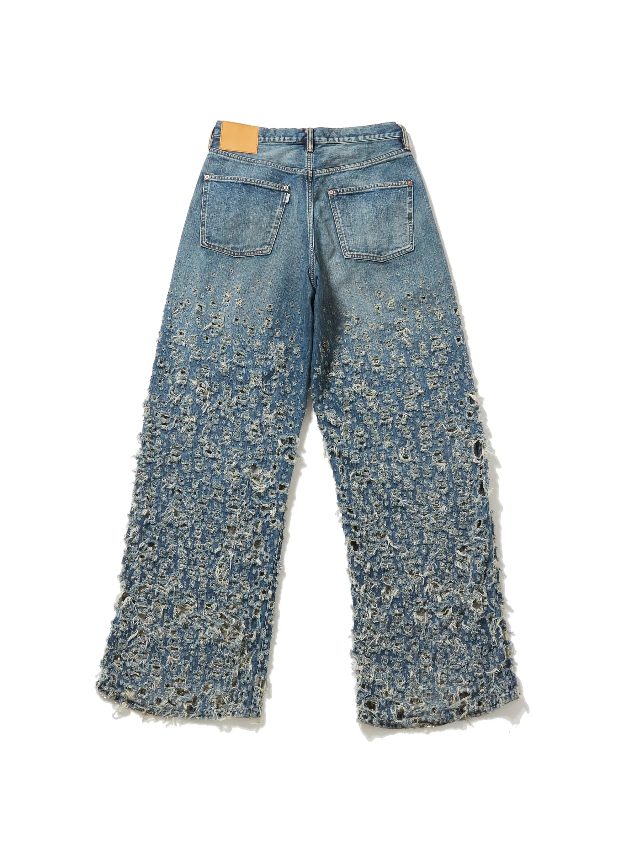 CRASHED MODERN DENIM WIDE TROUSERS sold by Sugar Hill Tokyo product image thumbnail 2