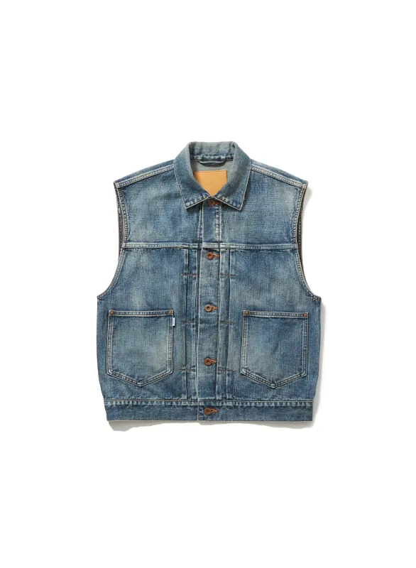 FADED MODERN DENIM VEST sold by Sugar Hill Tokyo