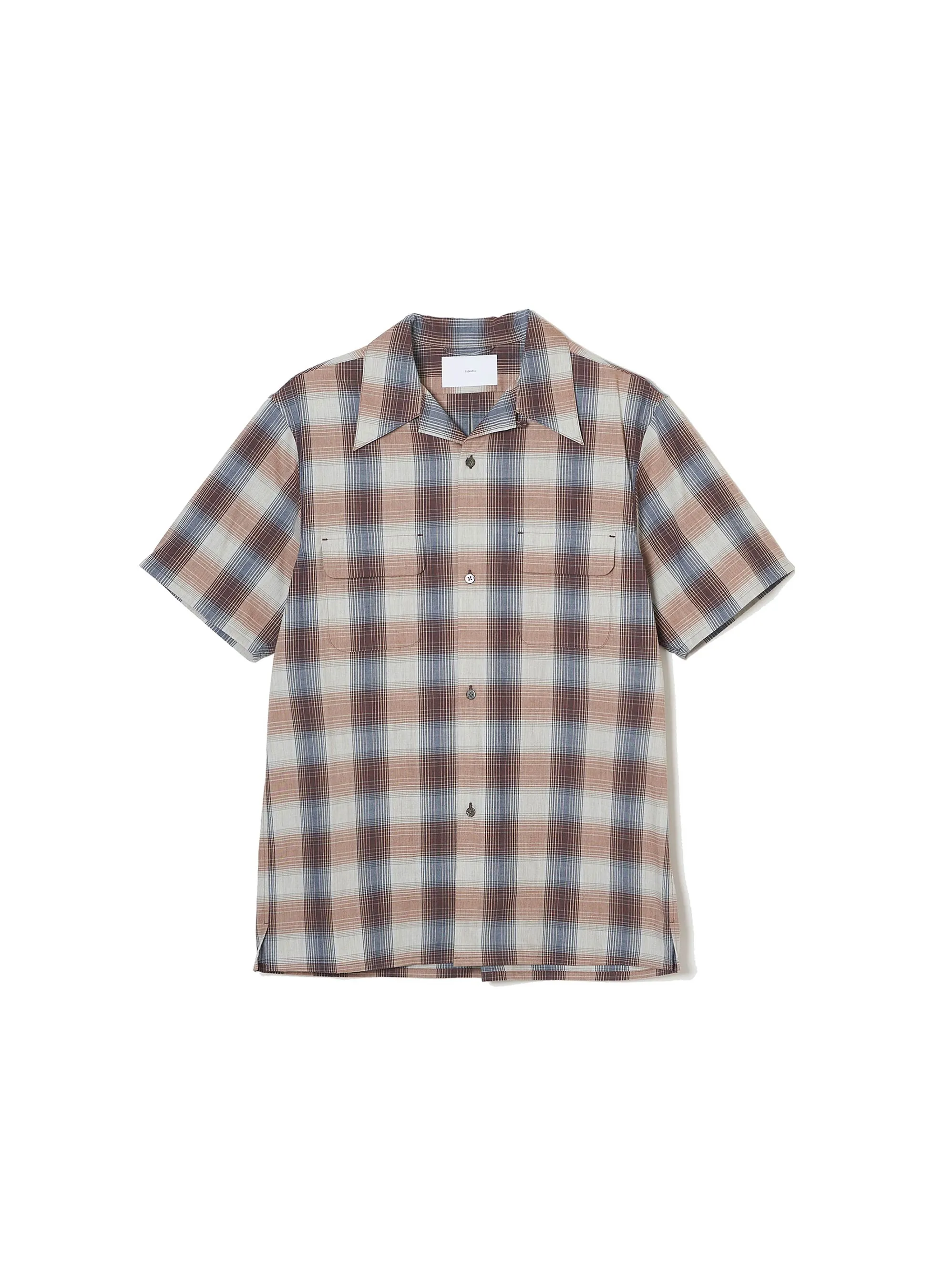 YAK OMBRE PLAID OPEN COLLAR BLOUSE HALF SLEEVE sold by Sugar Hill Tokyo product image thumbnail 3