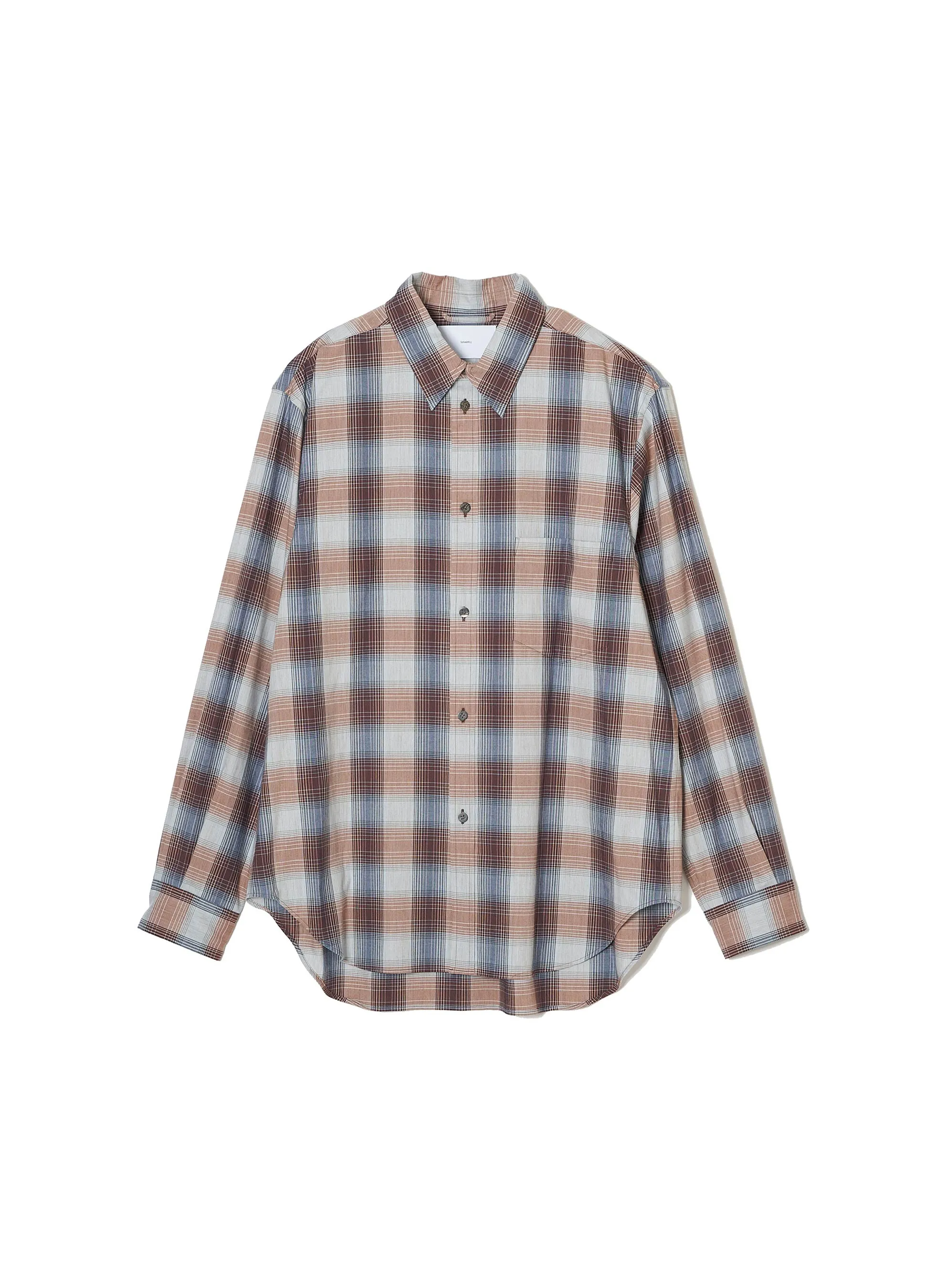 YAK OMBRE PLAID REGULAR COLLAR BLOUSE sold by Sugar Hill Tokyo product image thumbnail 3