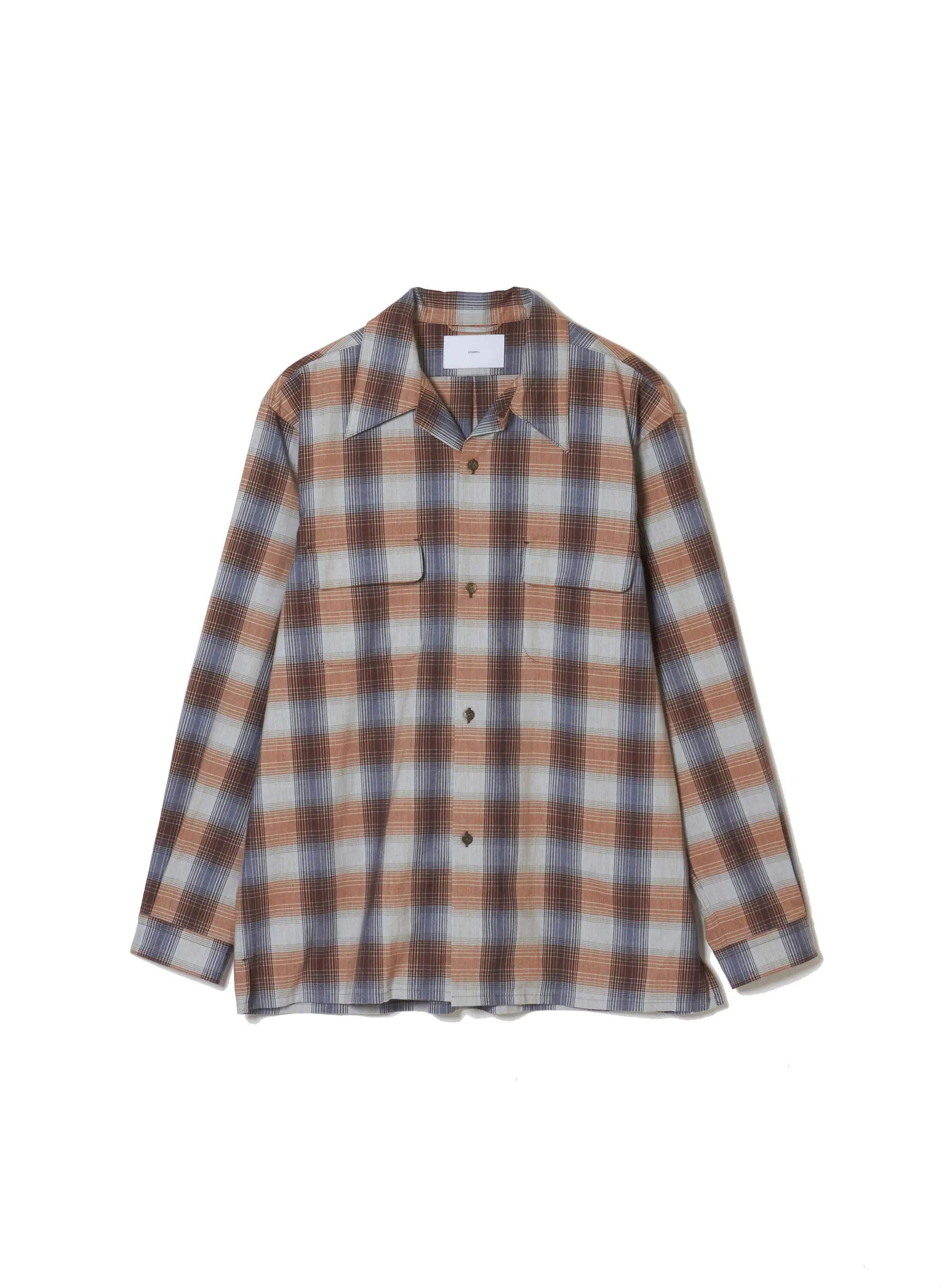 YAK OMBRE PLAID OPEN COLLAR BLOUSE sold by Sugar Hill Tokyo