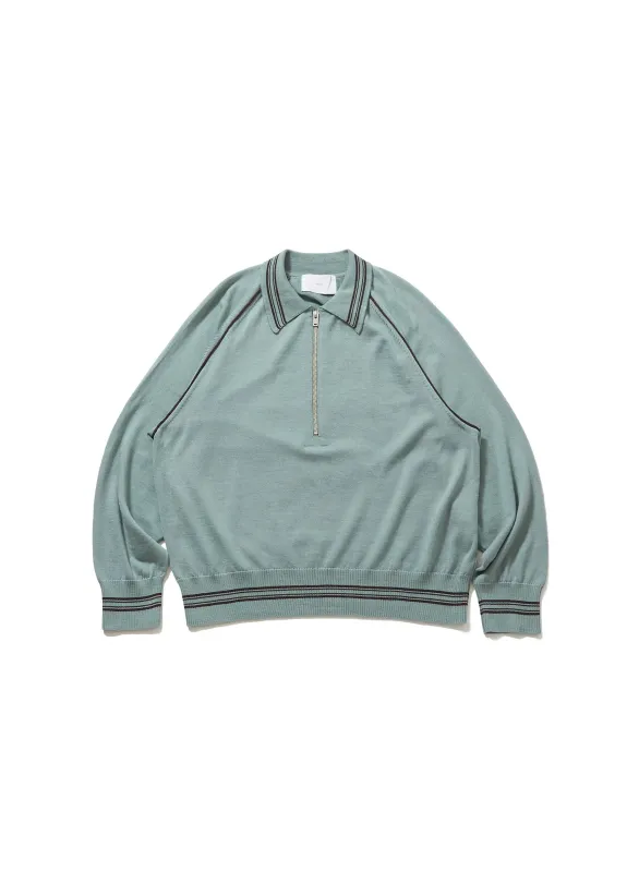 ZIP-UP LINE KNIT POLO SHIRT sold by Sugar Hill Tokyo