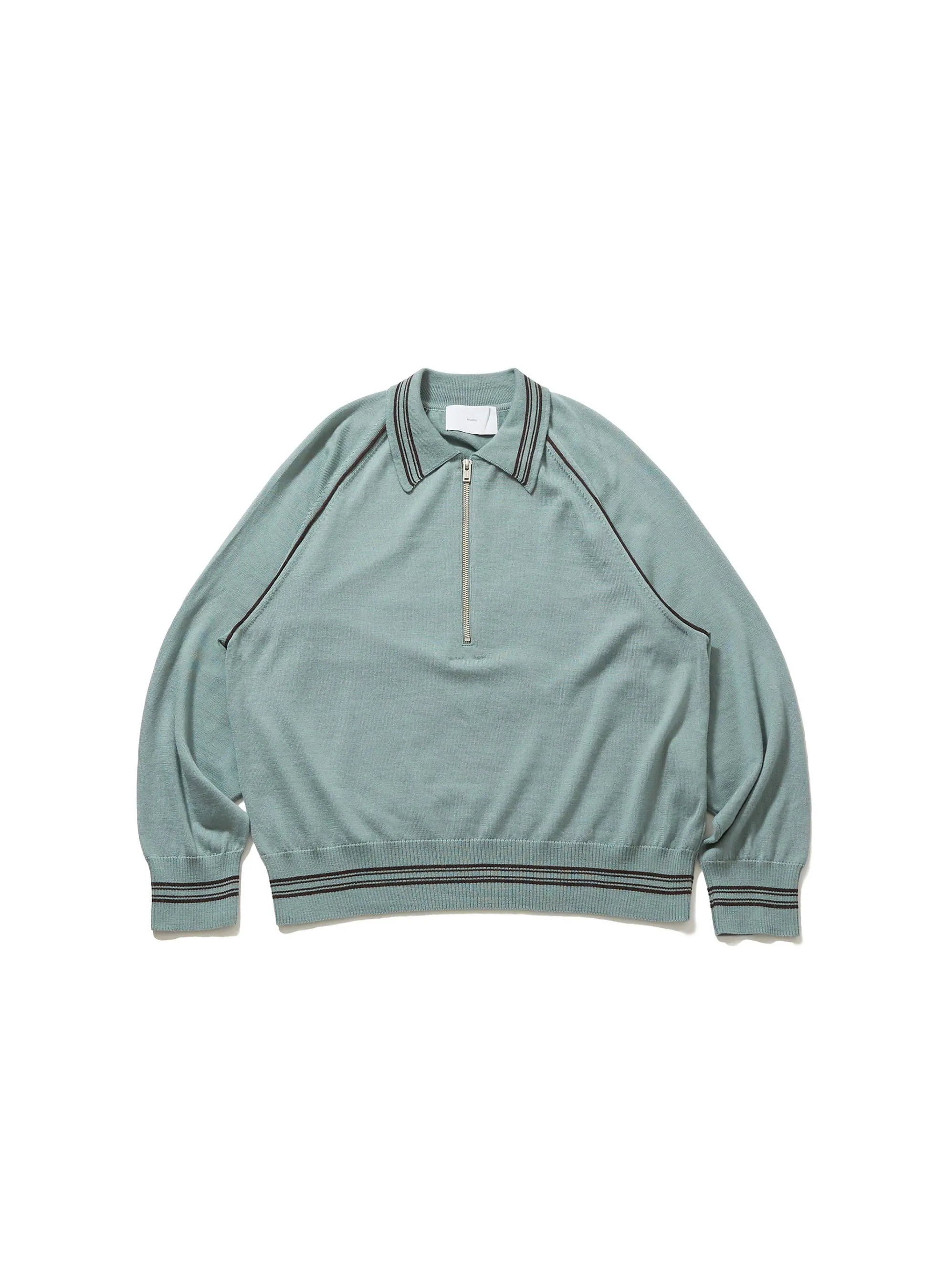 ZIP-UP LINE KNIT POLO SHIRT sold by Sugar Hill Tokyo