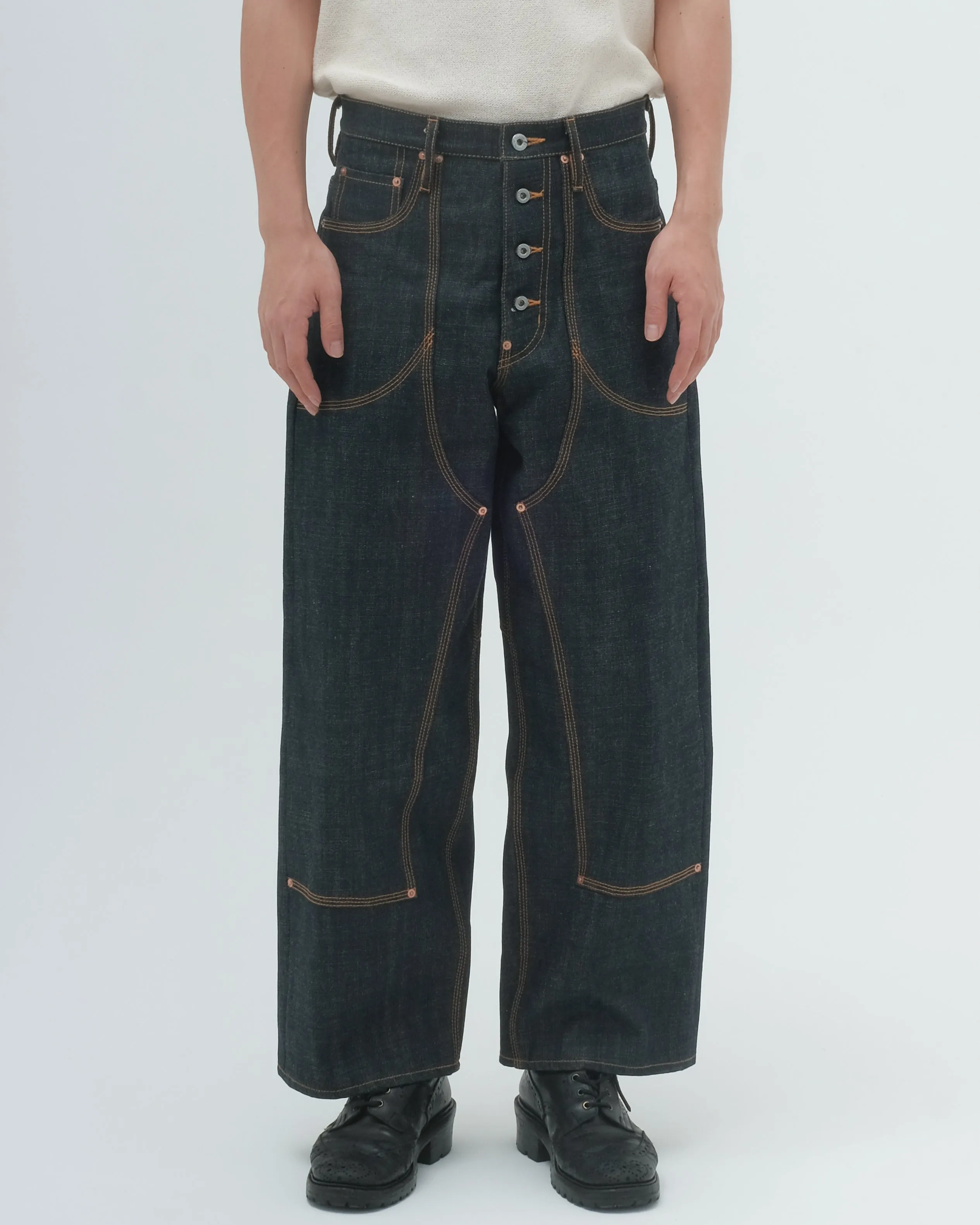 CLASSIC DOUBLE KNEE DENIM PANTS sold by Sugar Hill Tokyo product image thumbnail 3