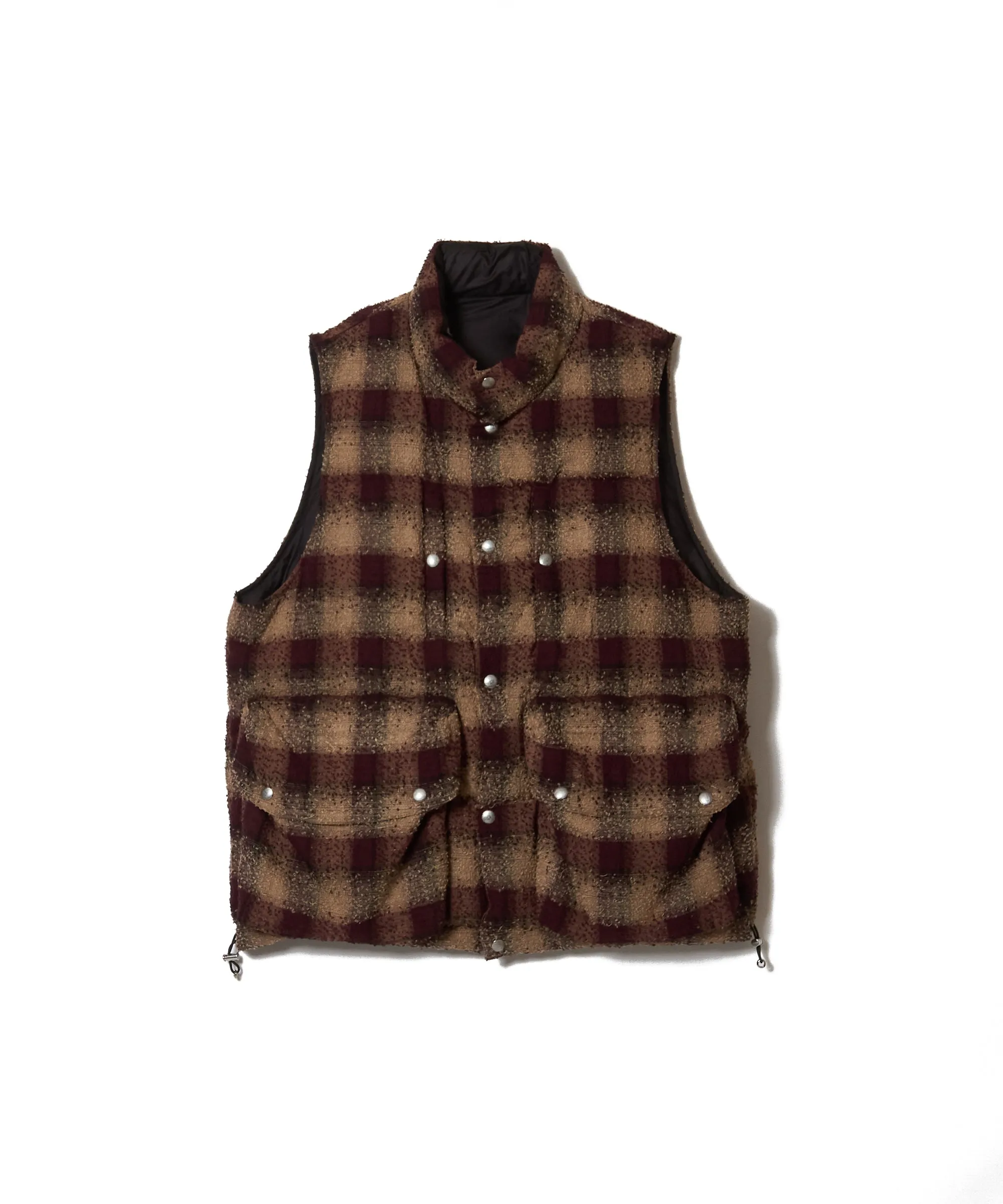PLAID PUFFER REVERSIVLE VEST sold by Sugar Hill Tokyo