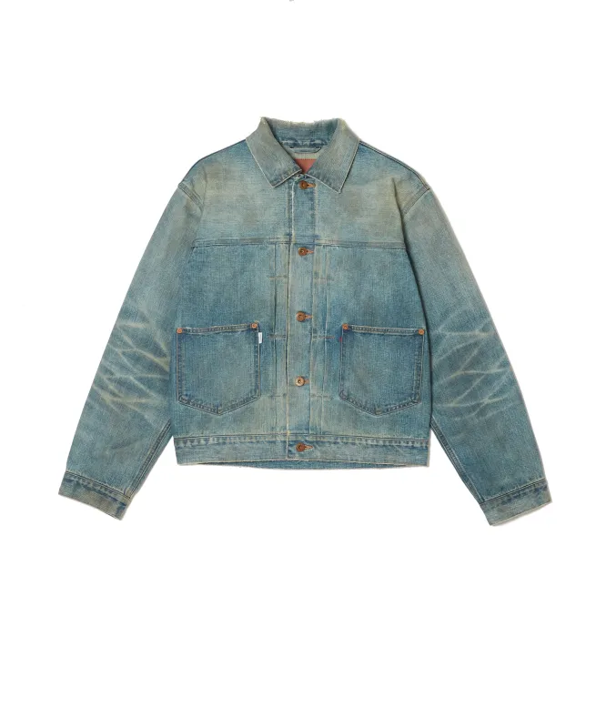 DISTRESSED MODERN DENIM JACKET made by Sugar Hill Tokyo