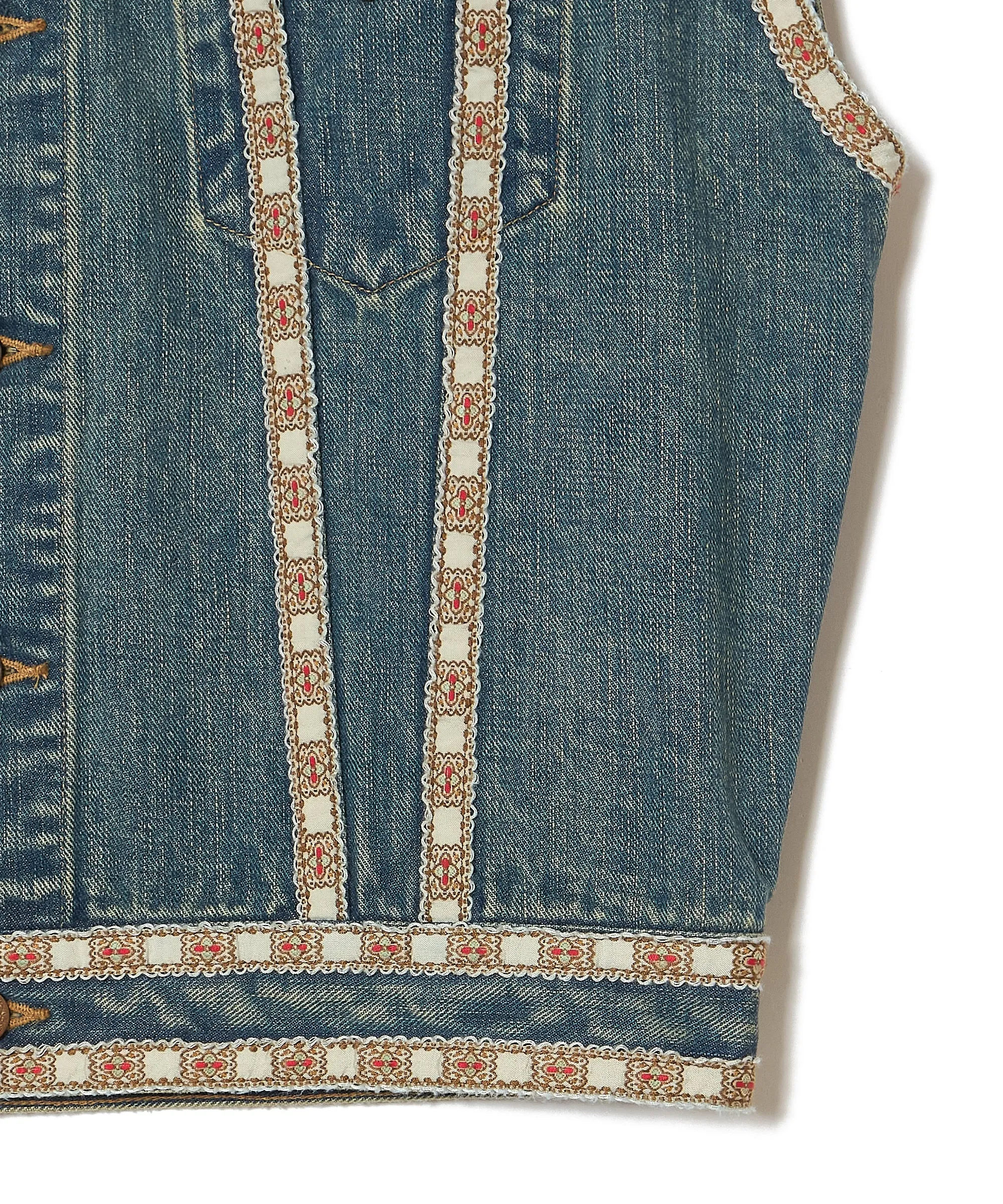 FADE TYROL DENIM VEST sold by Sugar Hill Tokyo product image thumbnail 4