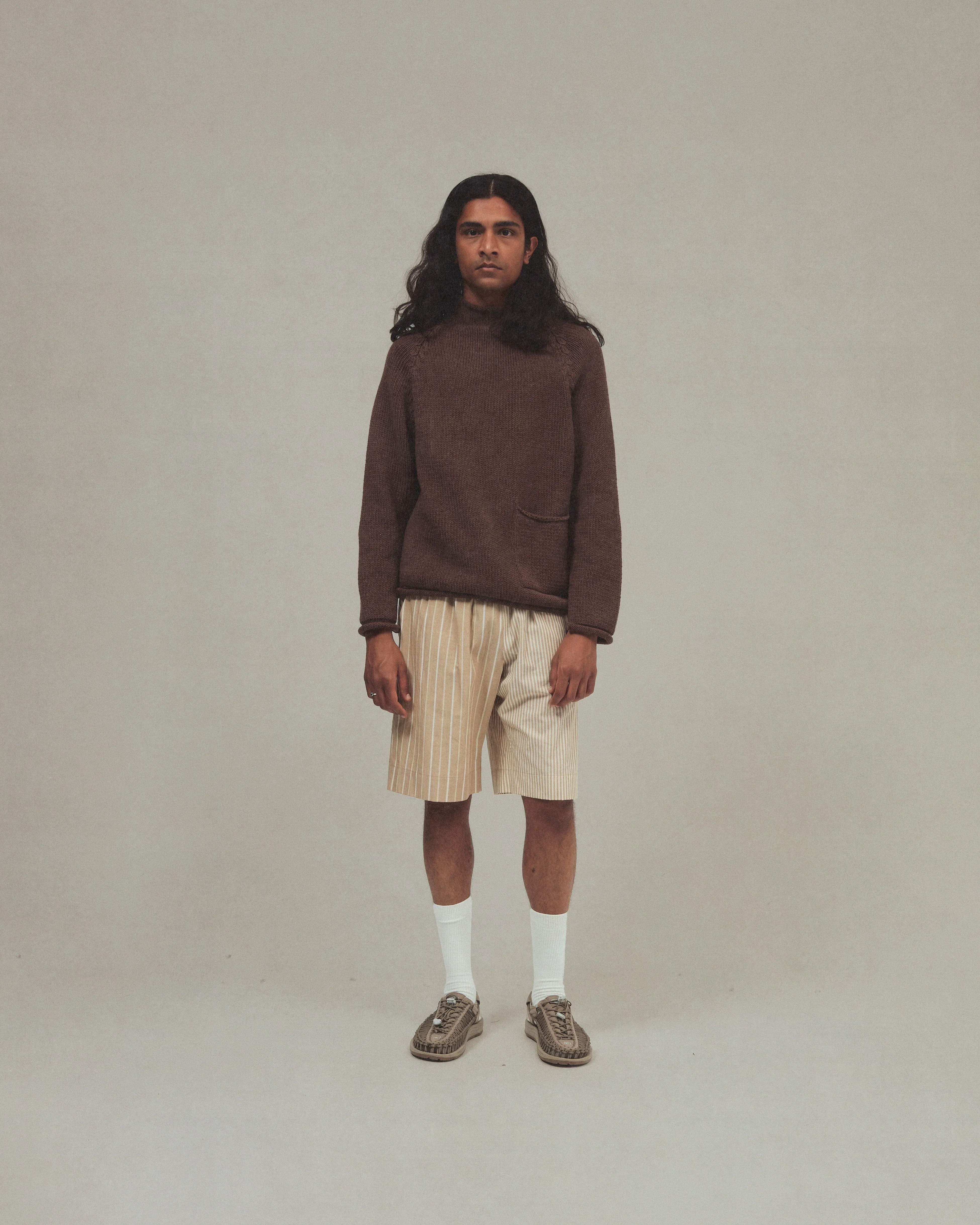 Cotton Fisherman Sweater, Brown sold by XENIA TELUNTS product image thumbnail 2