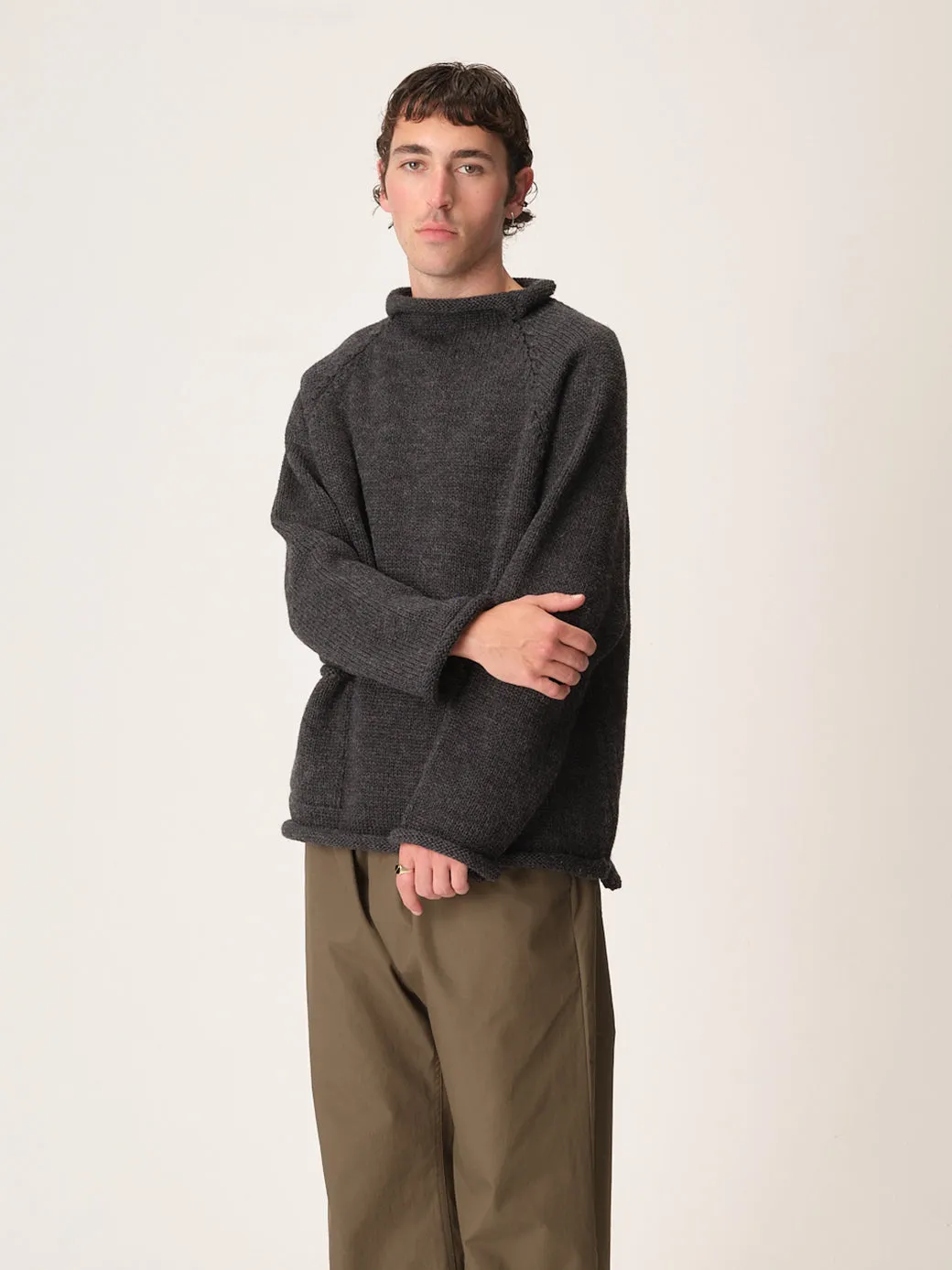 Fisherman Sweater, Charcoal sold by XENIA TELUNTS product image thumbnail 3