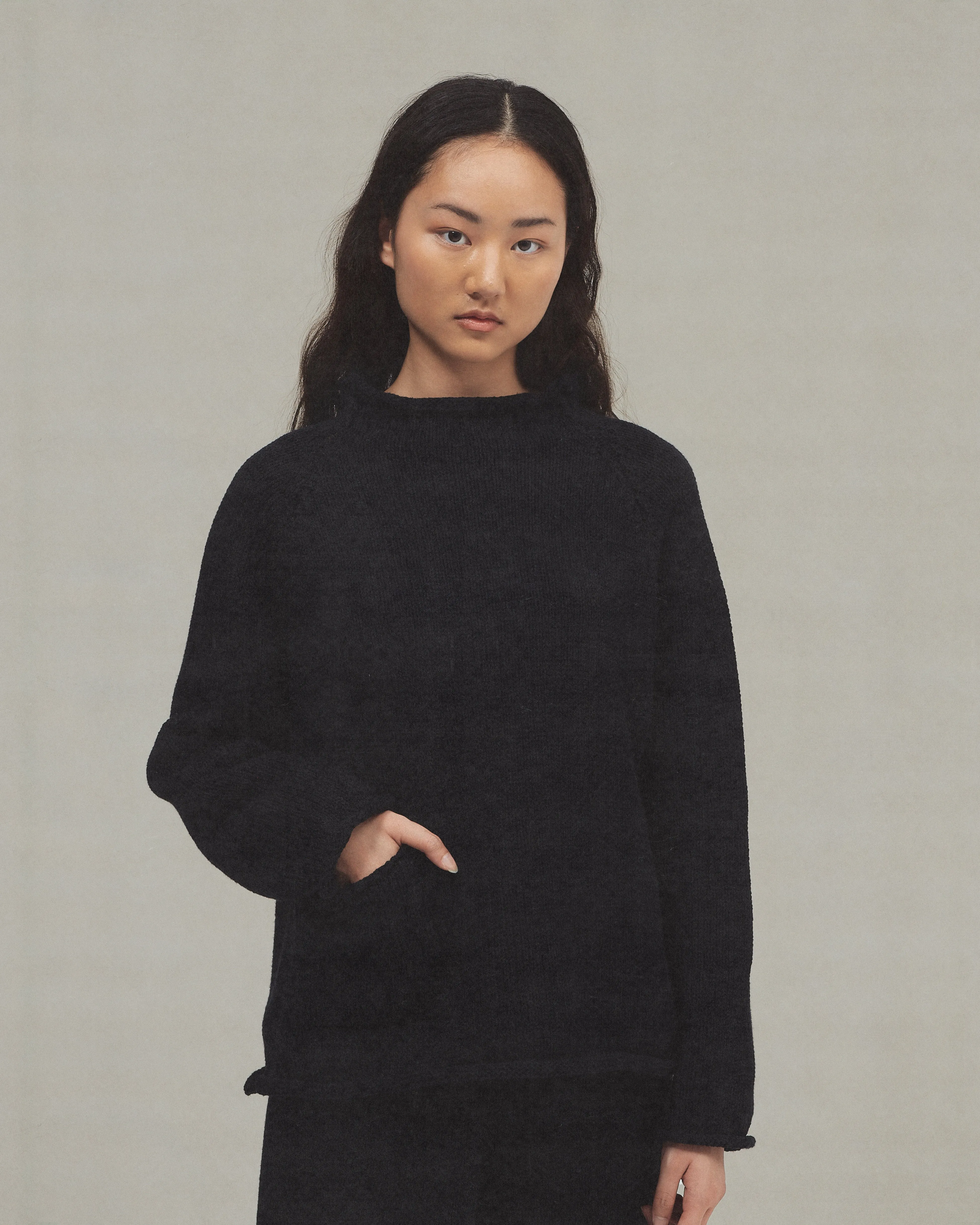 Indigo Cotton Fisherman Sweater, Black sold by XENIA TELUNTS product image thumbnail 2