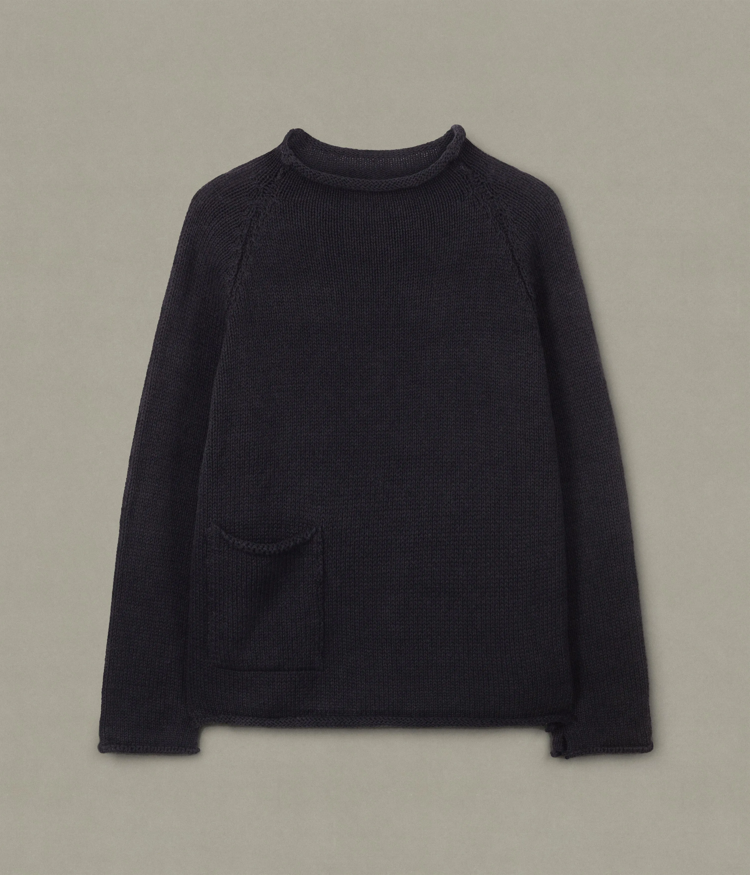 Indigo Cotton Fisherman Sweater, Black sold by XENIA TELUNTS