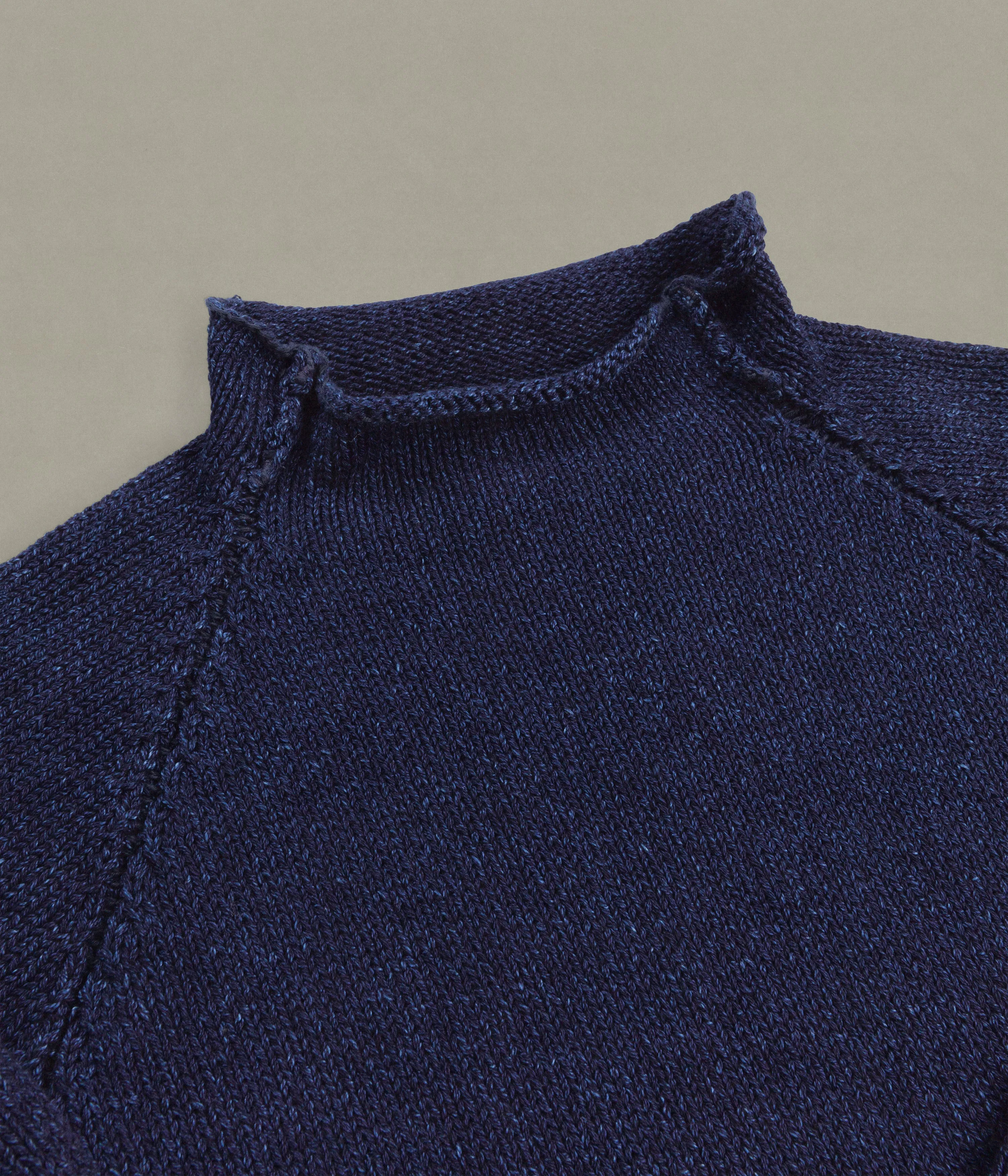 Indigo Cotton Fisherman Sweater, Navy sold by XENIA TELUNTS product image thumbnail 4