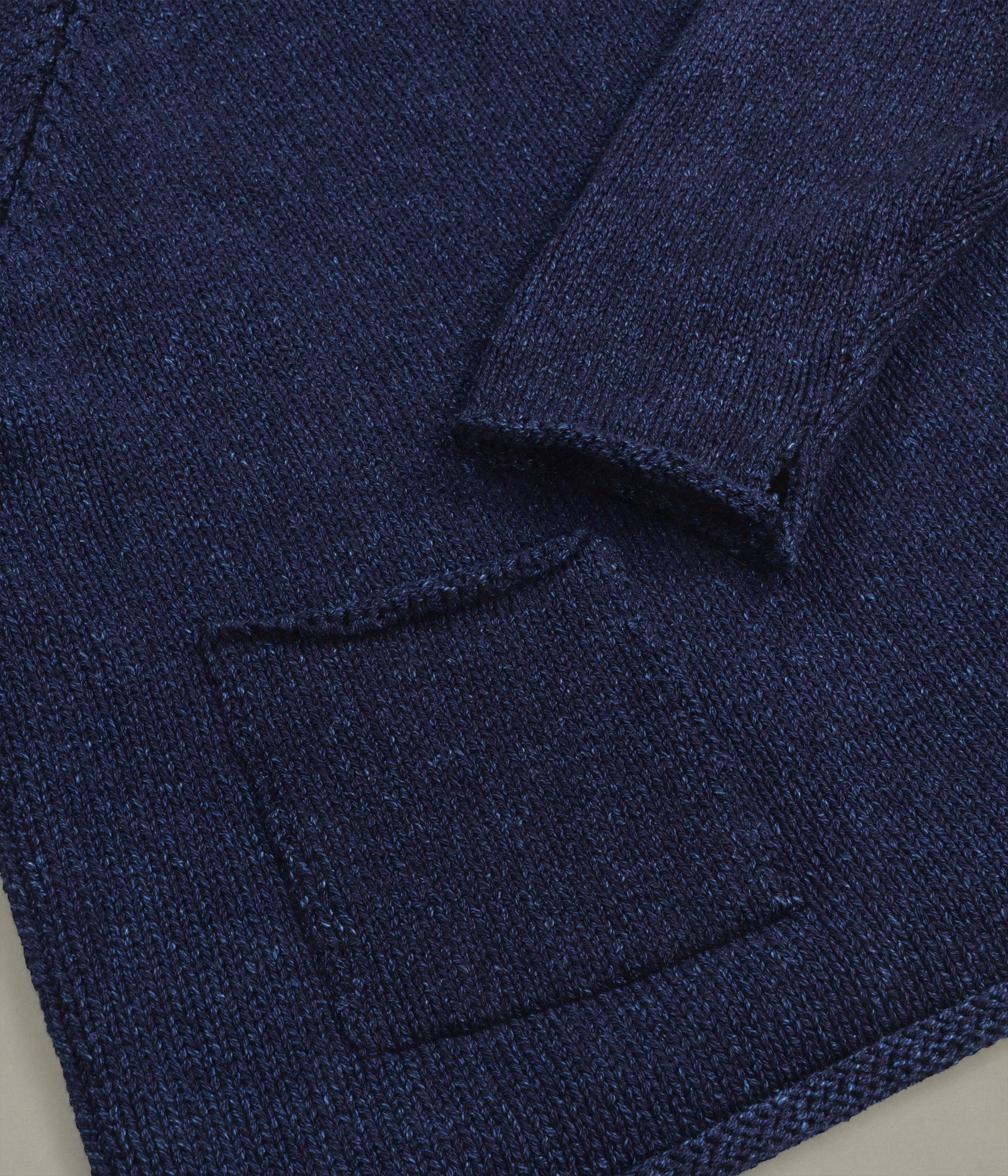 Indigo Cotton Fisherman Sweater, Navy sold by XENIA TELUNTS product image thumbnail 5
