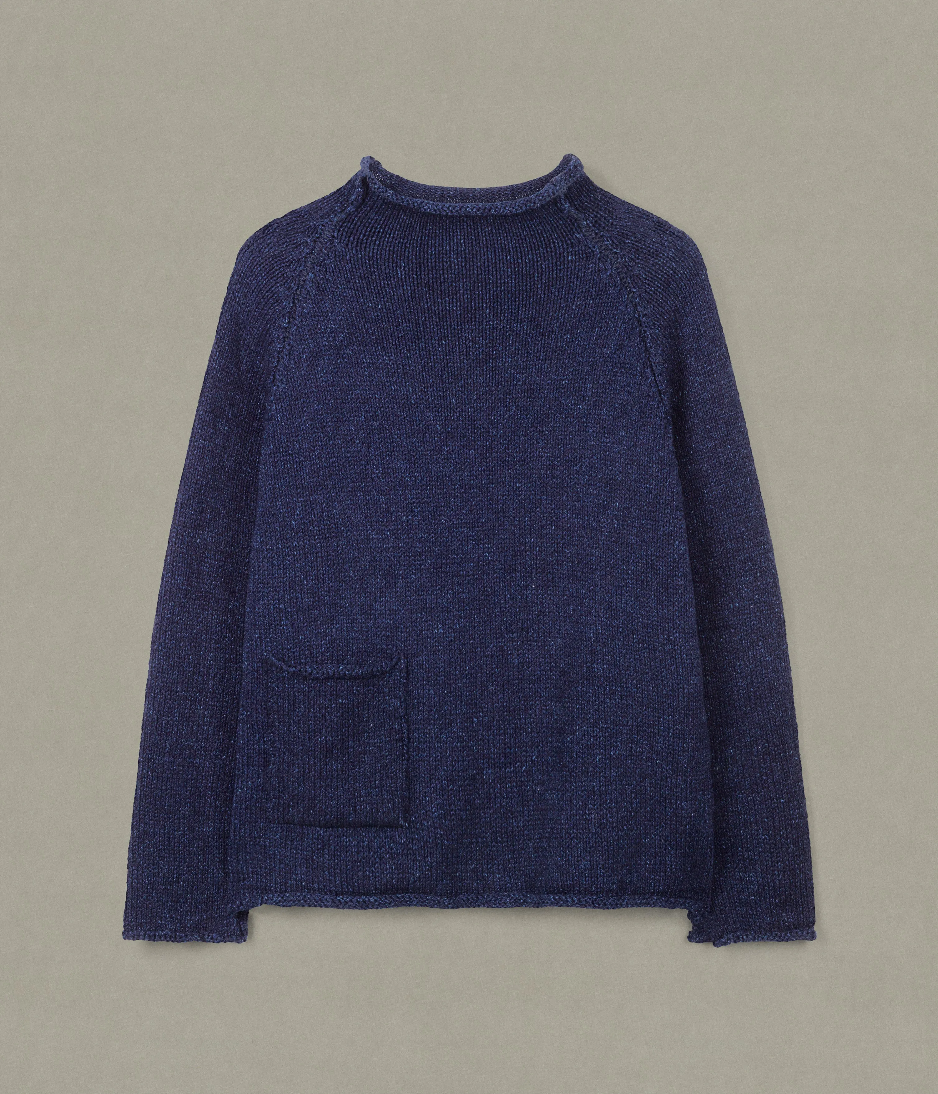 Indigo Cotton Fisherman Sweater, Navy sold by XENIA TELUNTS