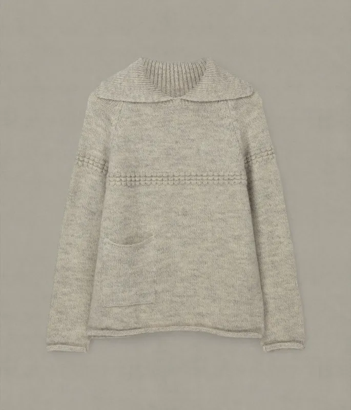 Sailor's Neck Sweater, Morning Mist made by XENIA TELUNTS