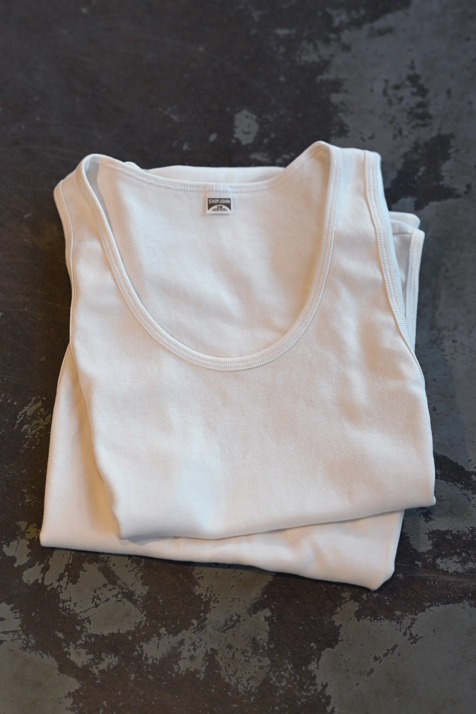 SJ White Tank Top sold by Ship John