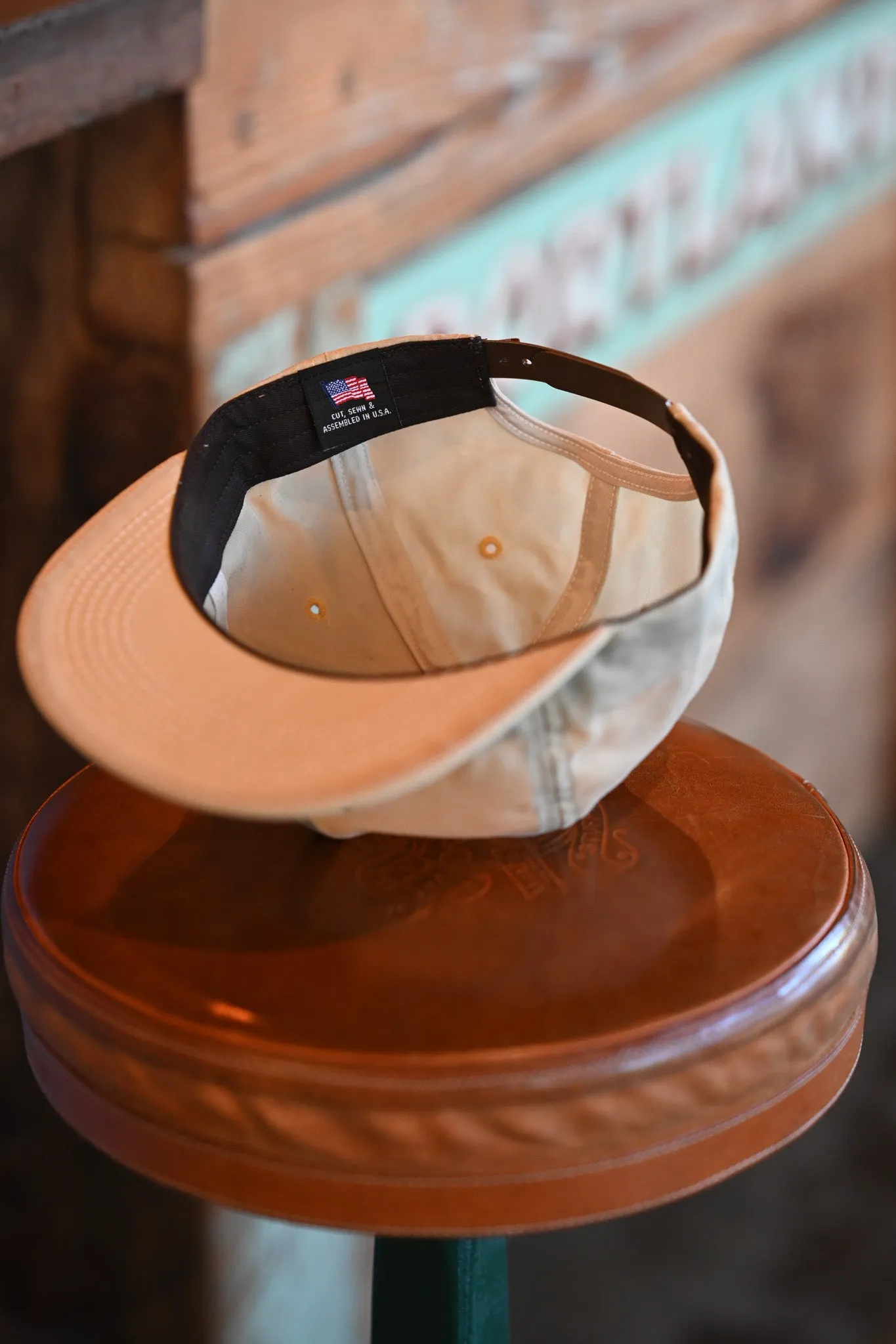Waxed Wills Hat - Bone - Leather Patch sold by Ship John product image thumbnail 4