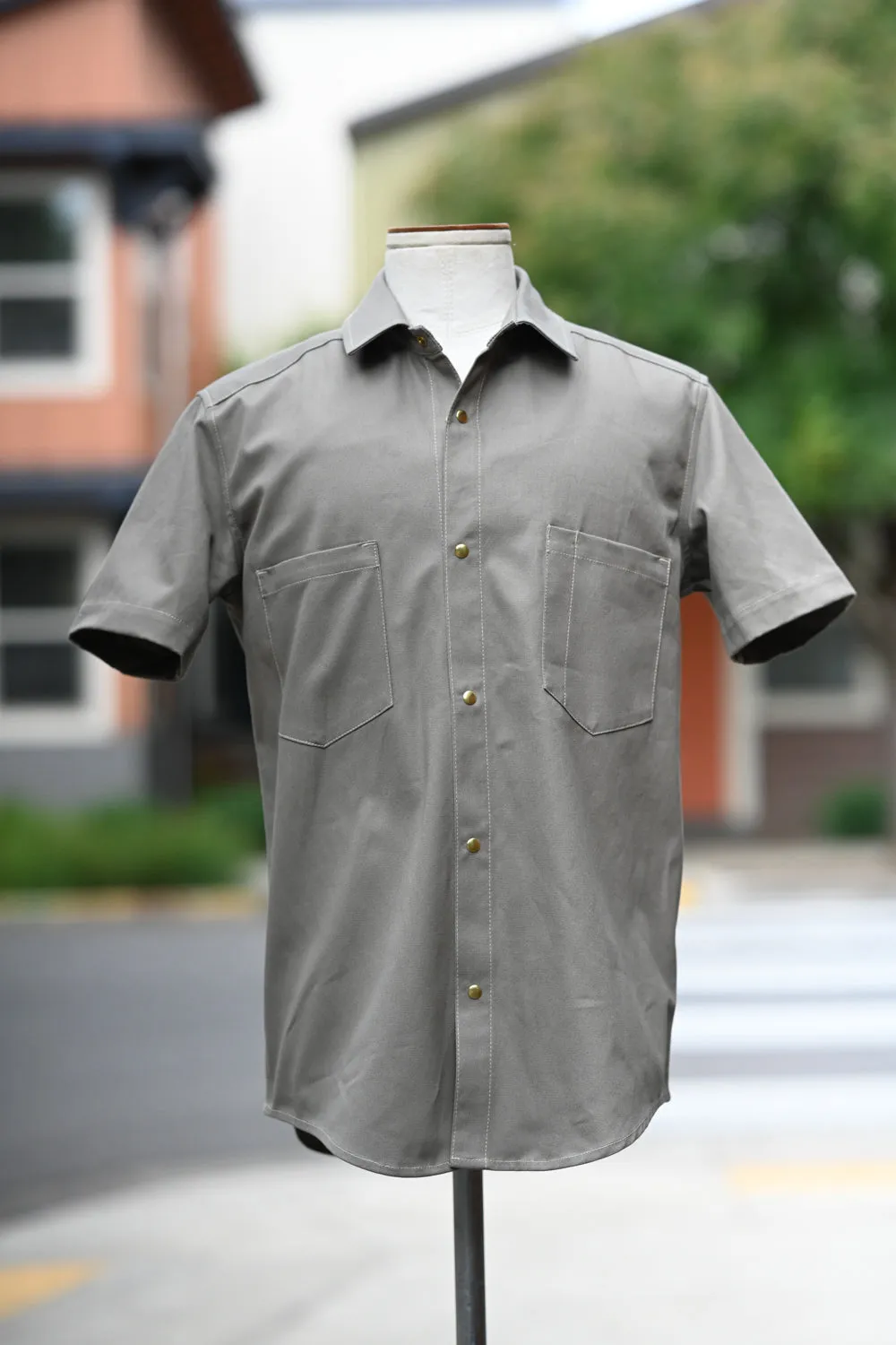 Jerry Shirt - Short Sleeve - Sage Cotton Twill sold by Ship John