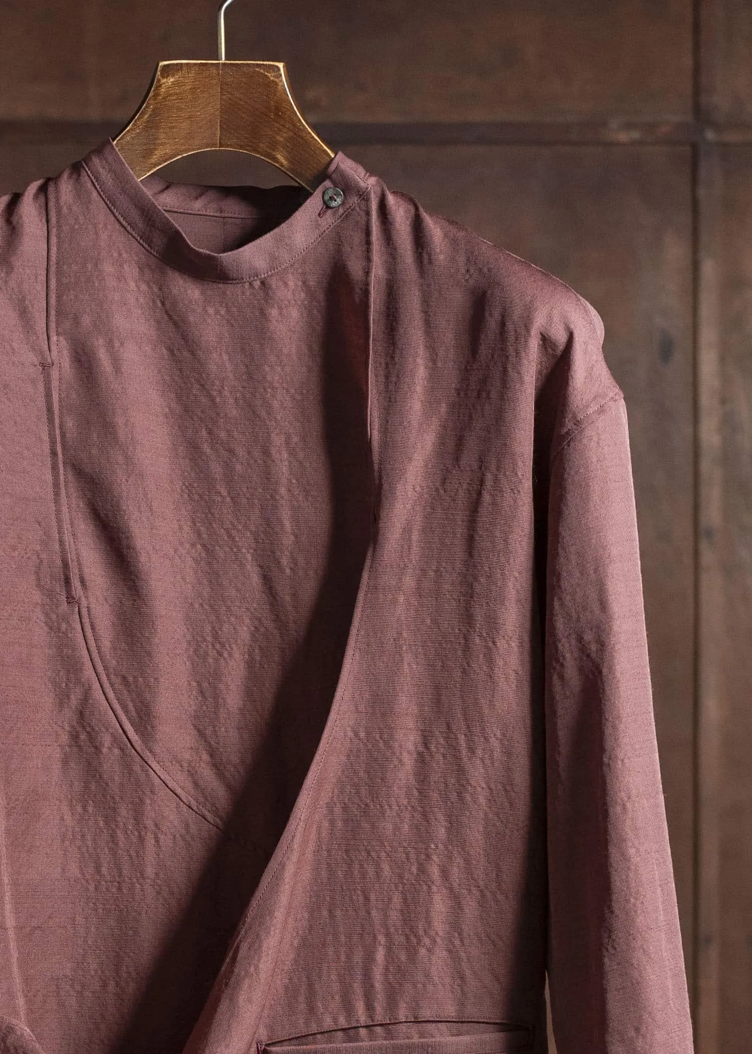 amachi. Nomadism Wrapped Shirt AY17S-1076 Deep Red sold by Amachi product image thumbnail 3
